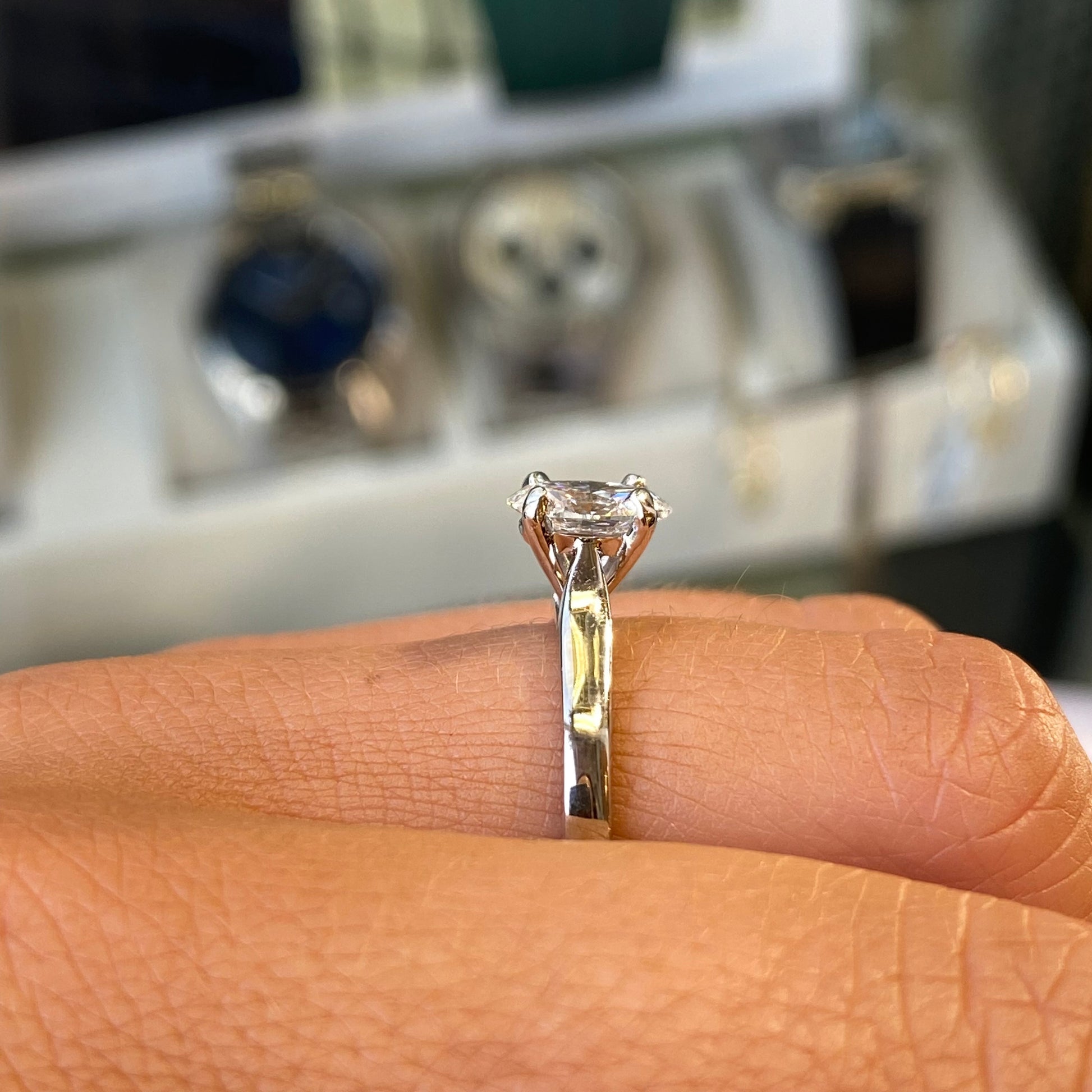 Platinum Oval Solitaire Engagement Ring | Certificated Lab 0.73ct - John Ross Jewellers