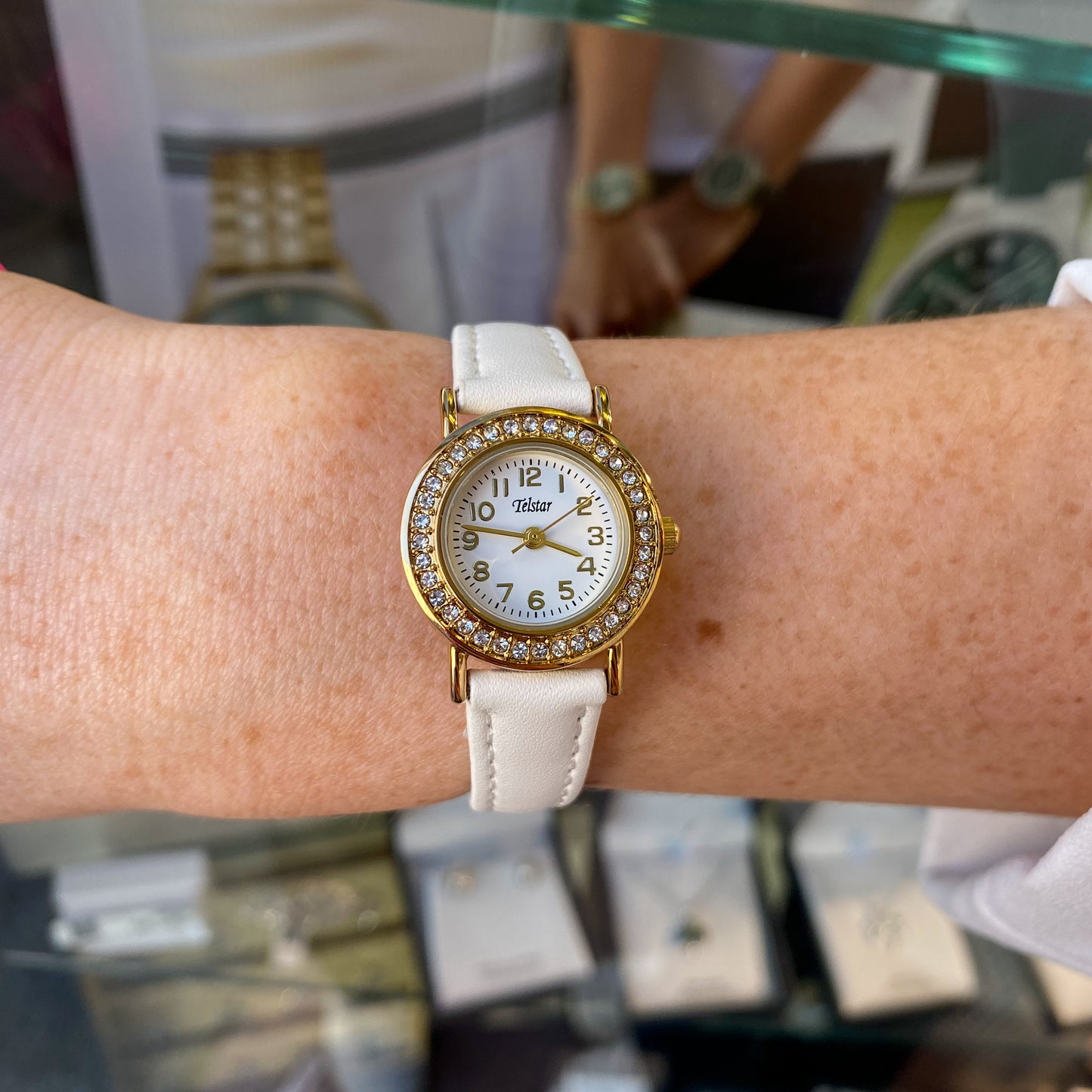 Holy Communion Watch with Sparkling Bezel Gold - John Ross Jewellers
