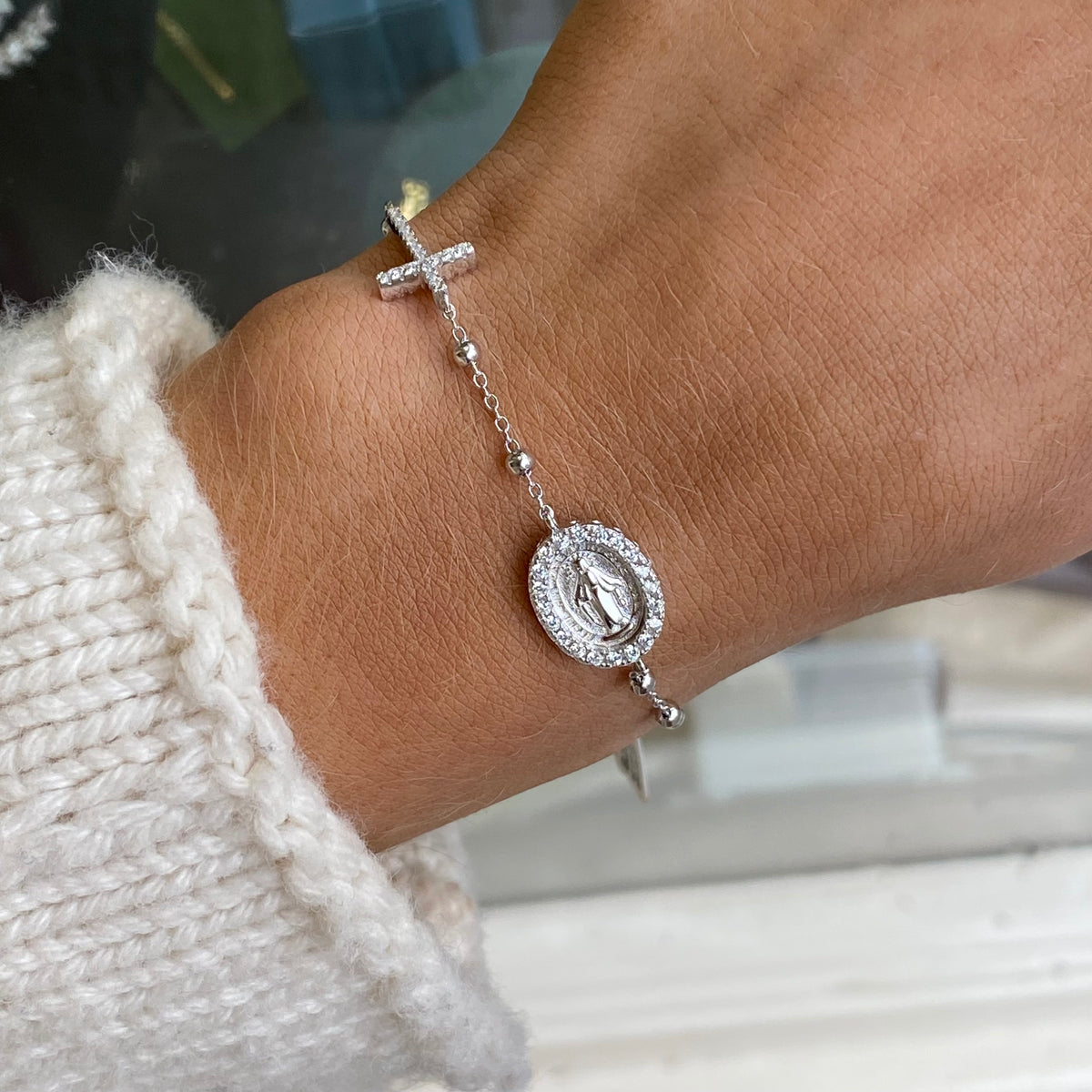 Silver CZ Miraculous Bracelet | 16.5 + 3cm
