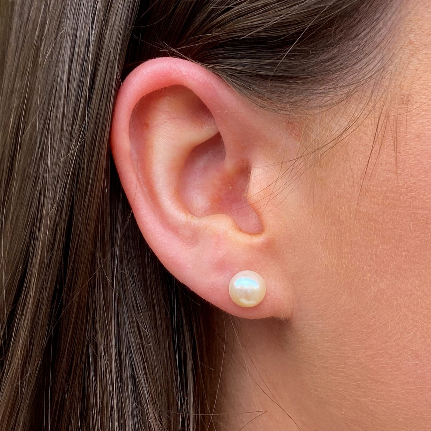 Silver Freshwater Pearl Stud Earrings | 7-8mm - John Ross Jewellers