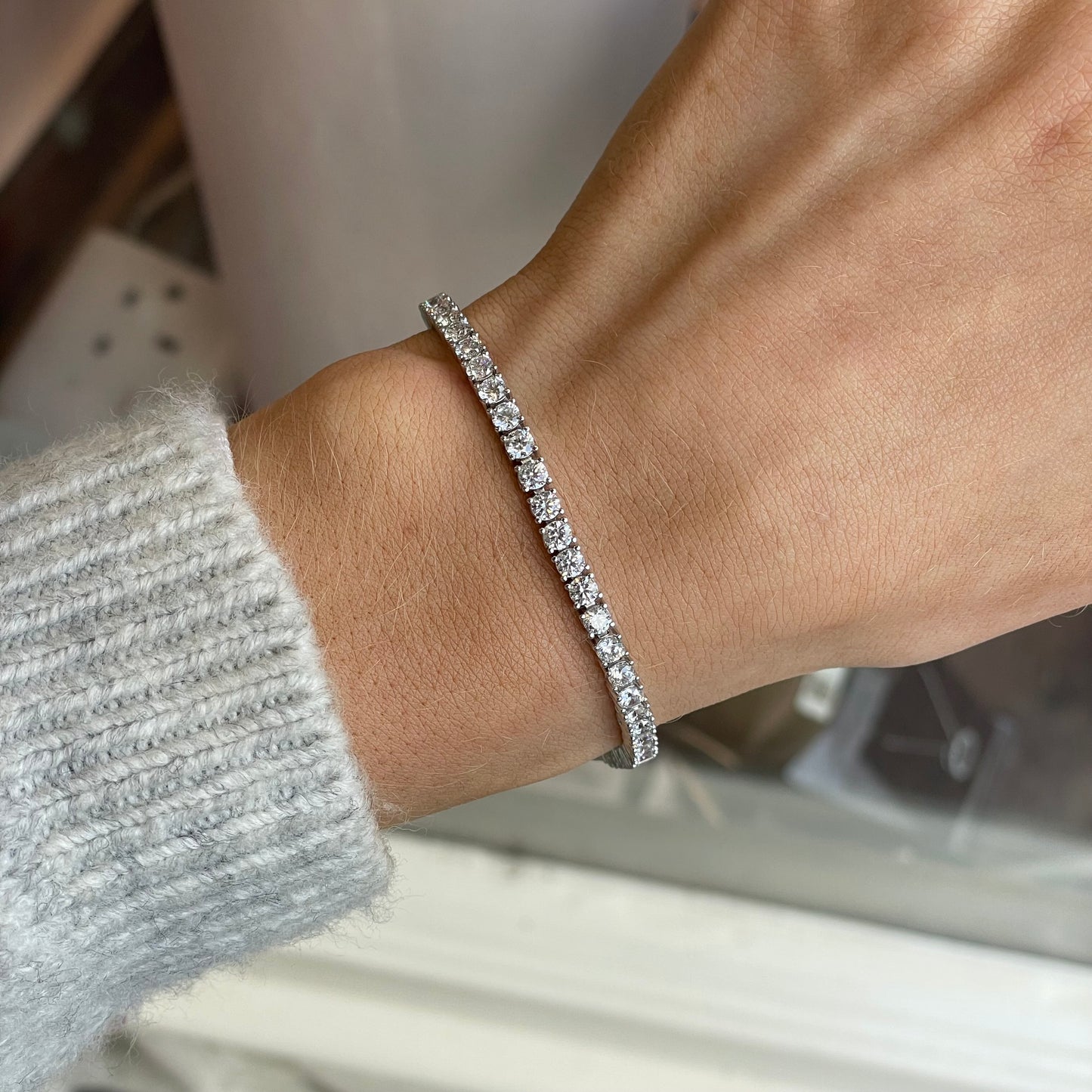 Silver 3mm CZ Tennis Bracelet | 19cm - John Ross Jewellers