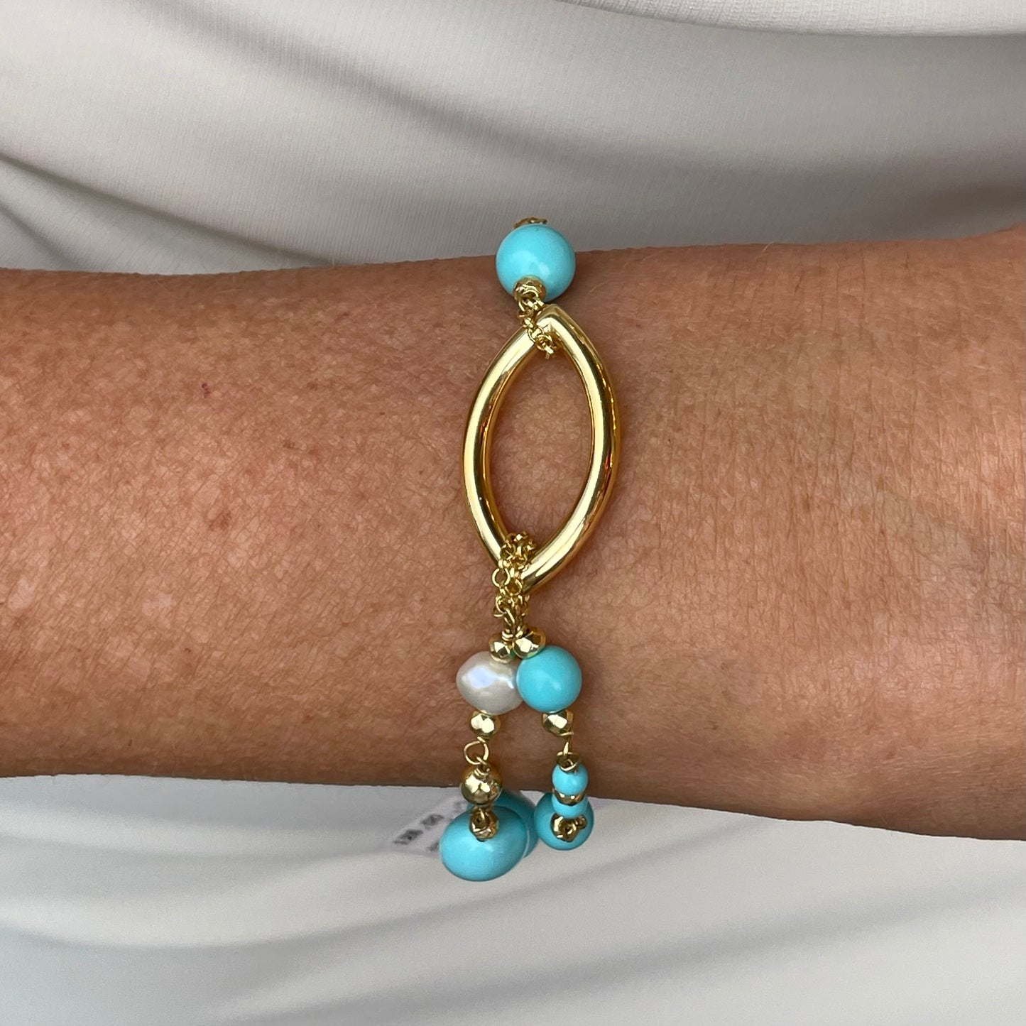 Baroque Bracelet | Corfu | Turquoise & Pearl - John Ross Jewellers