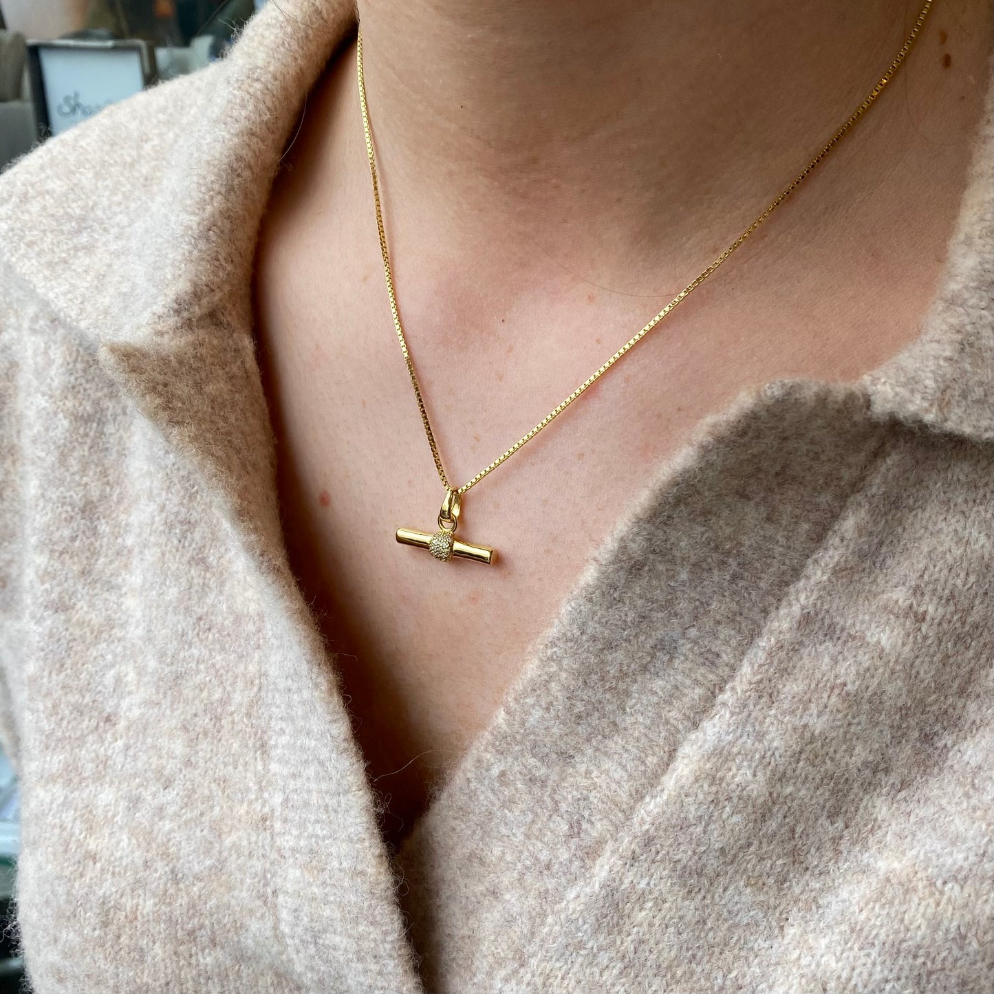 Sunshine CZ T-Bar Necklace | 60+4cm - John Ross Jewellers