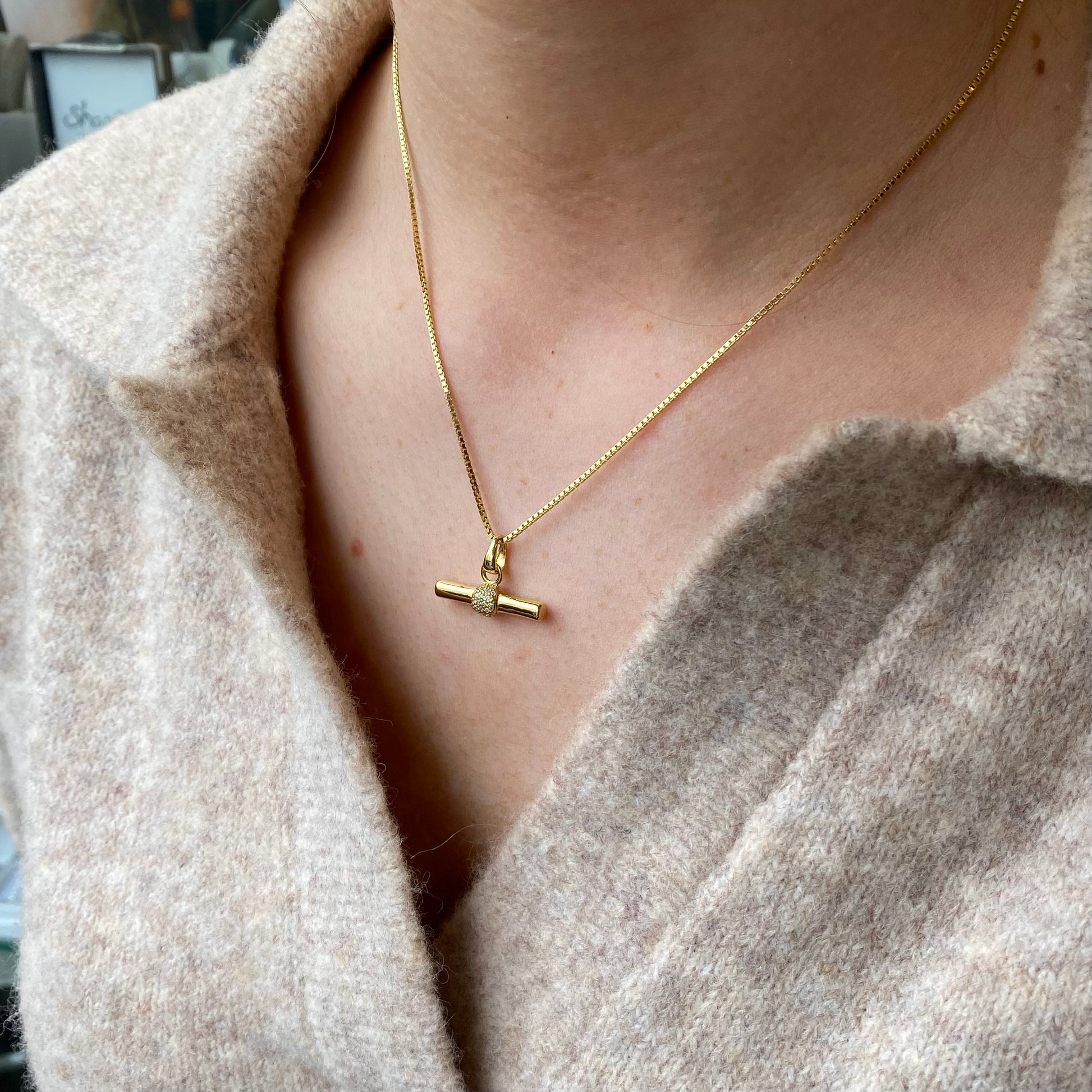 Sunshine CZ T-Bar Necklace | 60+4cm - John Ross Jewellers