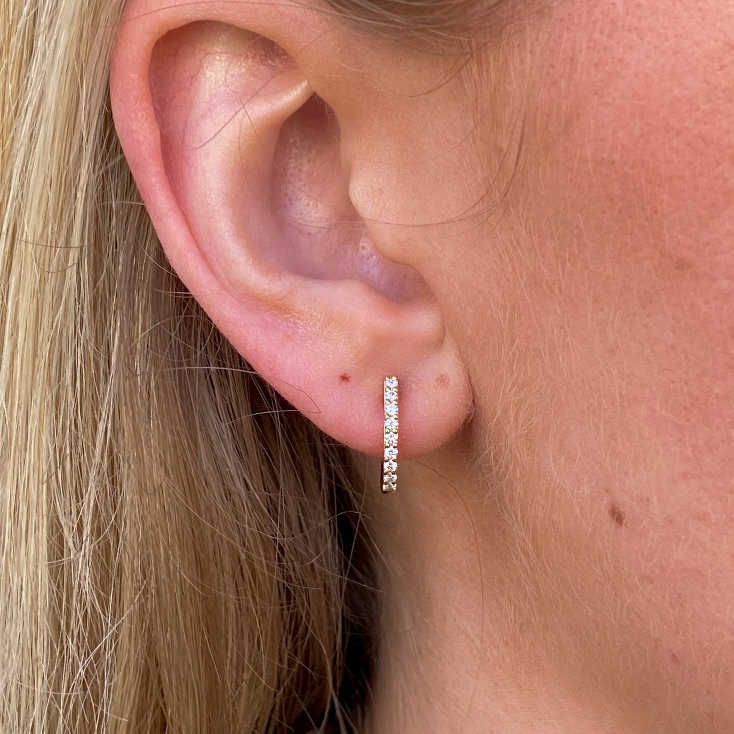 18ct Gold Diamond Huggie Hoop Earrings | 0.21ct - John Ross Jewellers