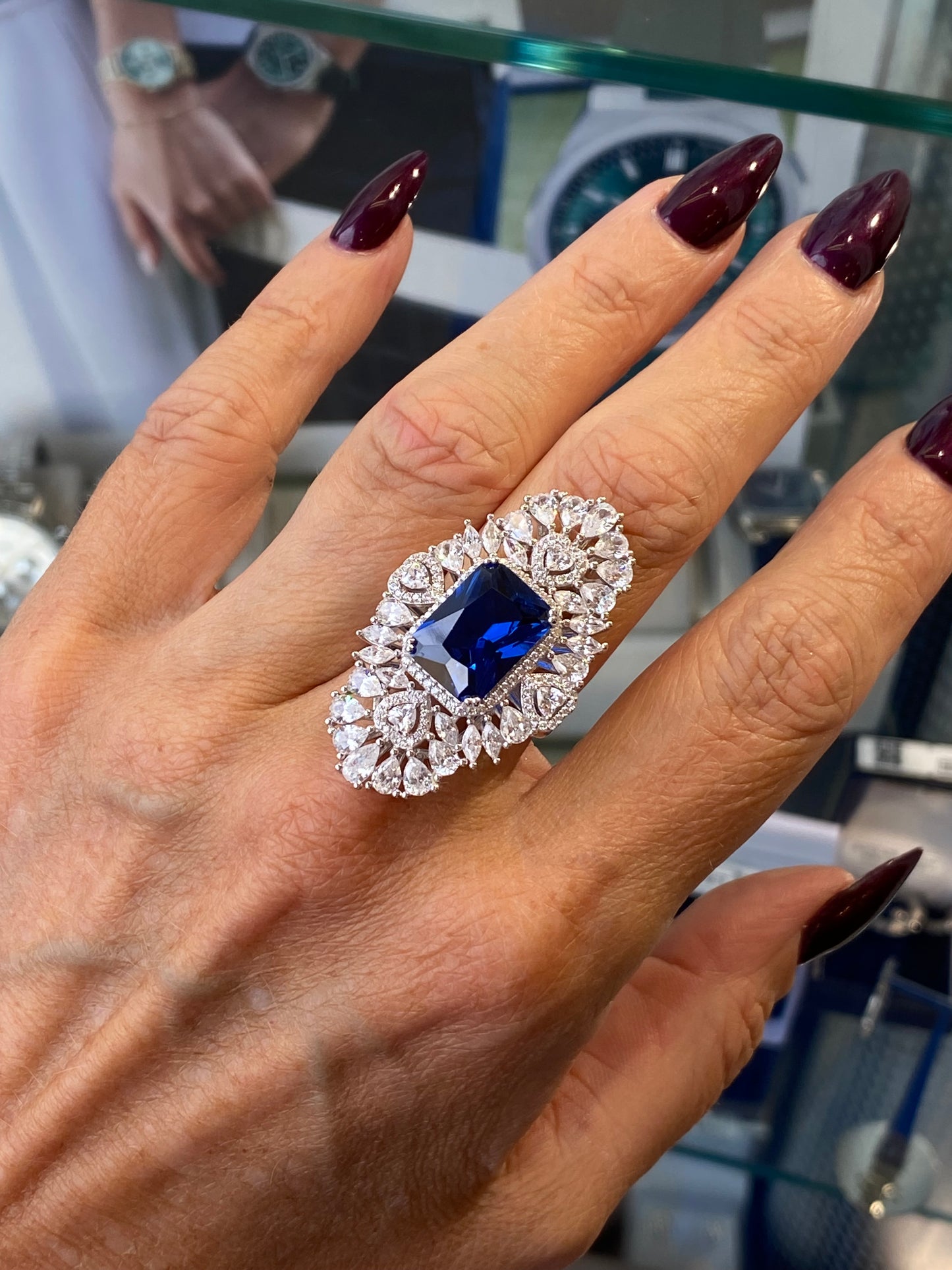 Silver Sapphire CZ Dream Ring - John Ross Jewellers