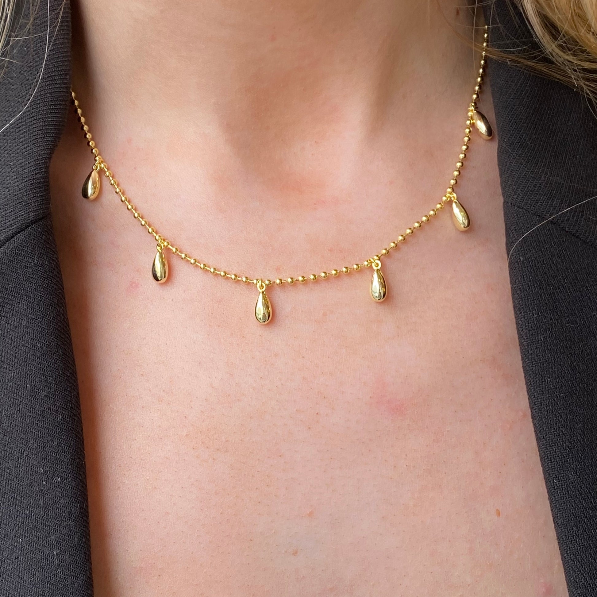 Sunshine Teardrops Fringe Necklace | 40+5cm - John Ross Jewellers