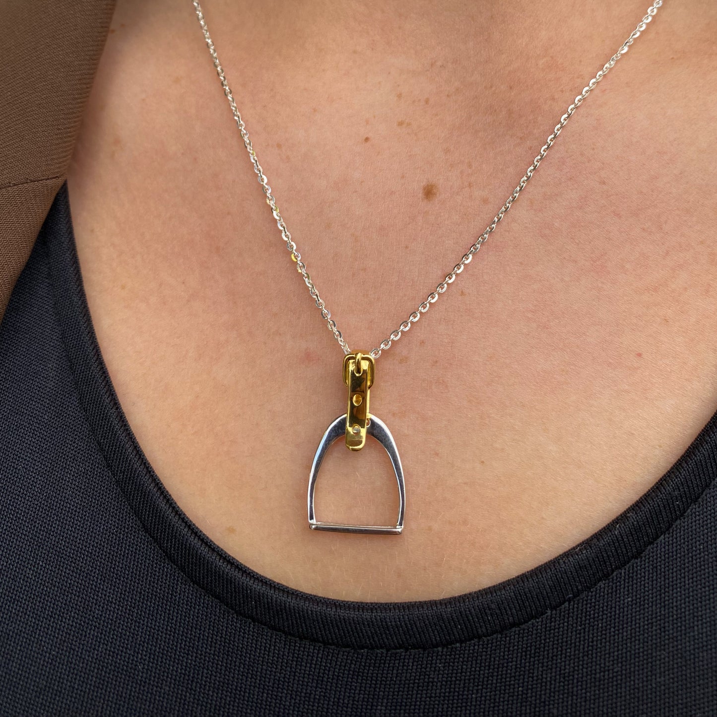 Silver Stirrup Necklace