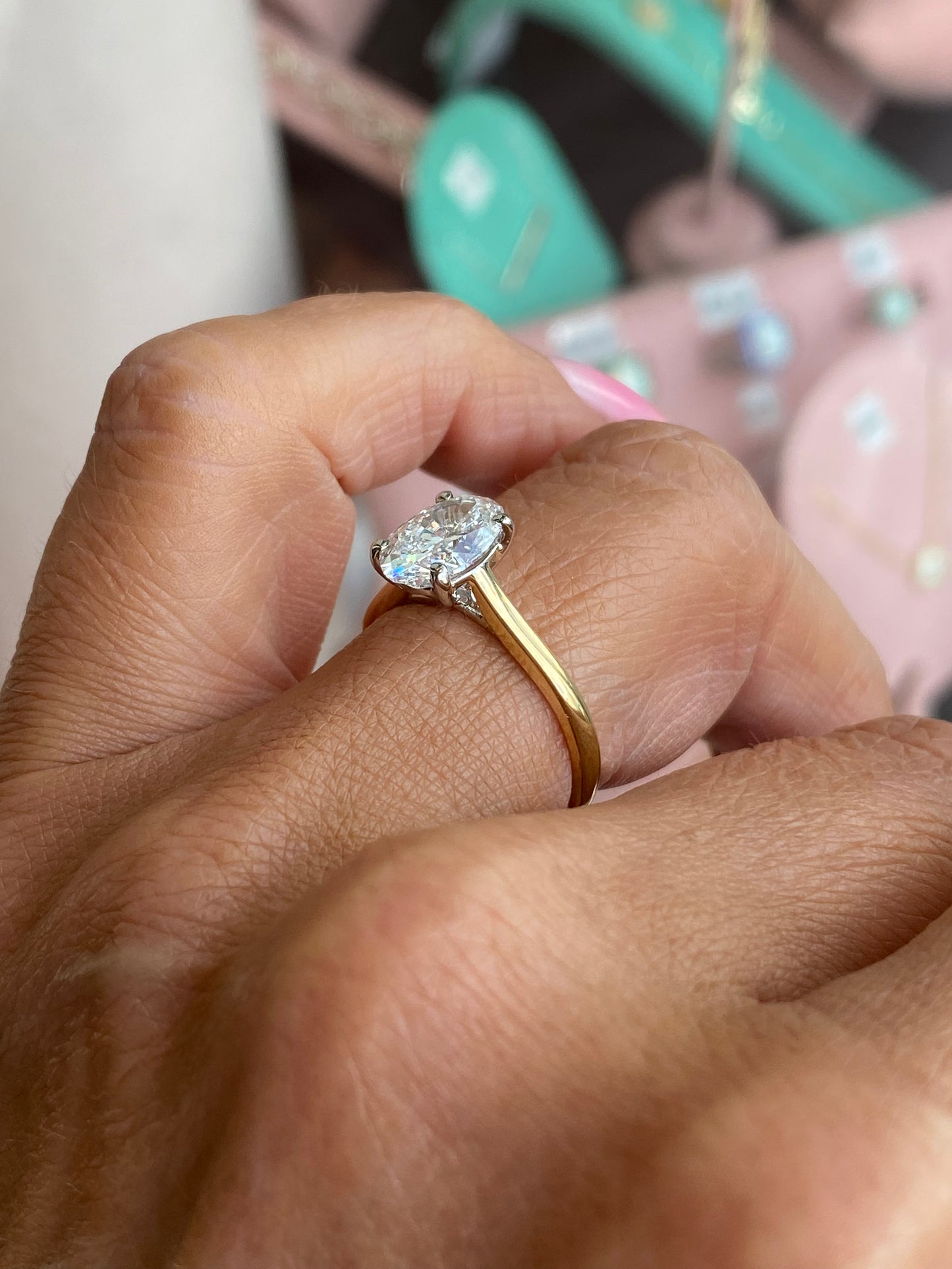 Prima 18ct gold oval solitaire engagement ring with a 1.82ct certificated lab-grown diamond. Elegant and classic jewelry design.