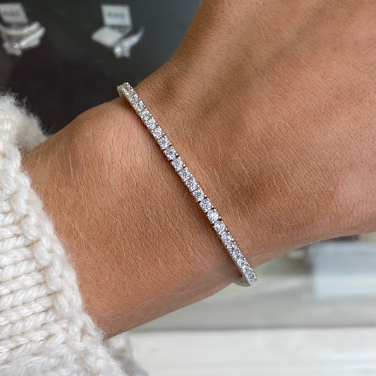 Silver CZ Tennis Bracelet | 2mm | 17.5cm