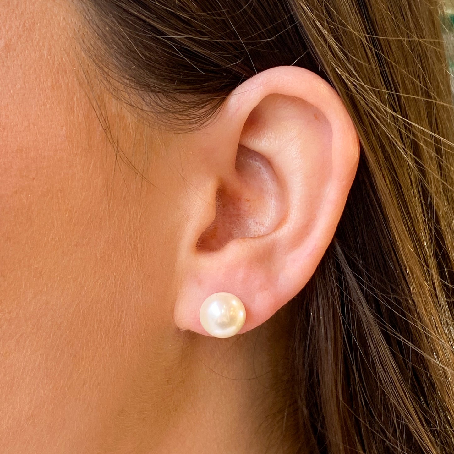 Silver Freshwater Pearl Stud Earrings | 9-10mm - John Ross Jewellers