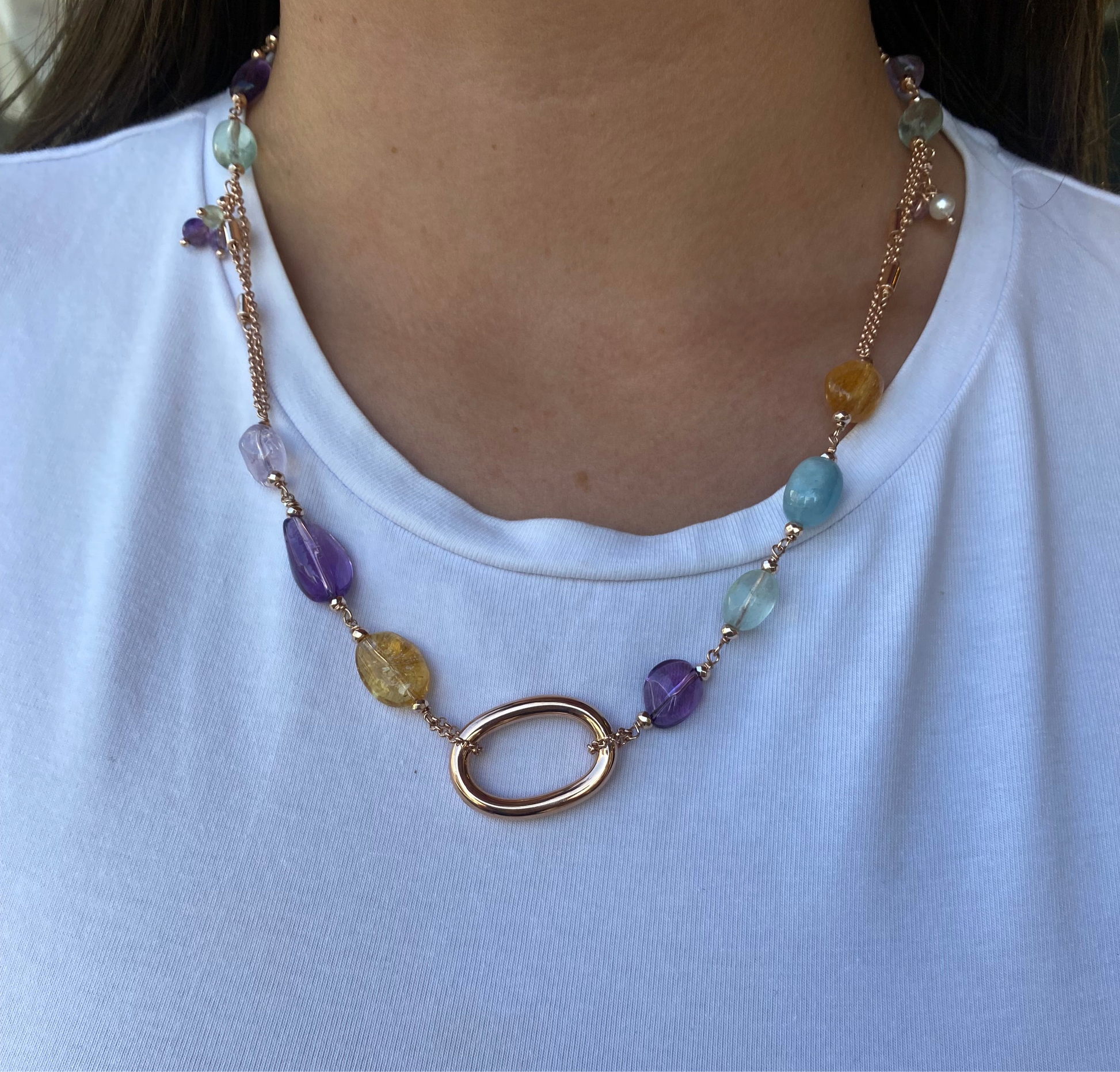 Baroque Necklace | Horos | Amethyst & Quartz - John Ross Jewellers