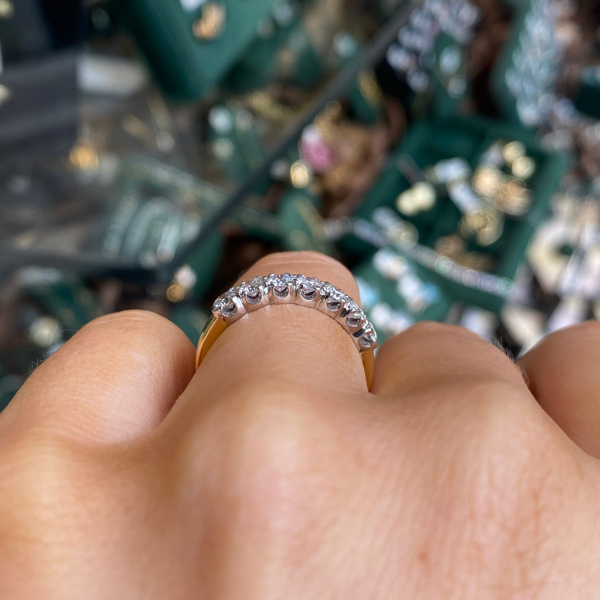 18ct Gold Seven Stone Diamond Eternity Ring | 0.62ct