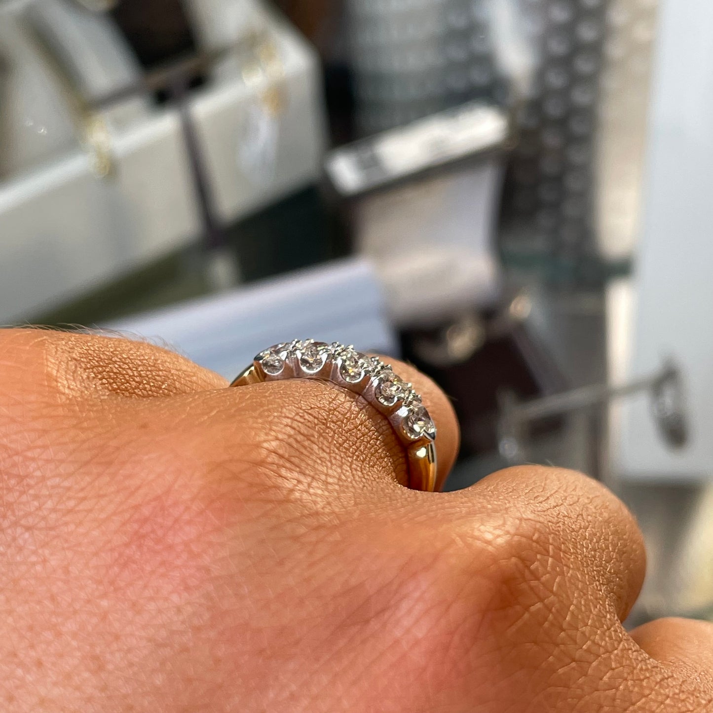 18ct Gold Five Stone Diamond Eternity Ring | 0.64ct - John Ross Jewellers