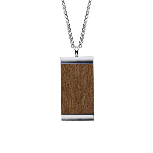 Fred Bennett Steel & Wood Dog Tag Necklace - John Ross Jewellers