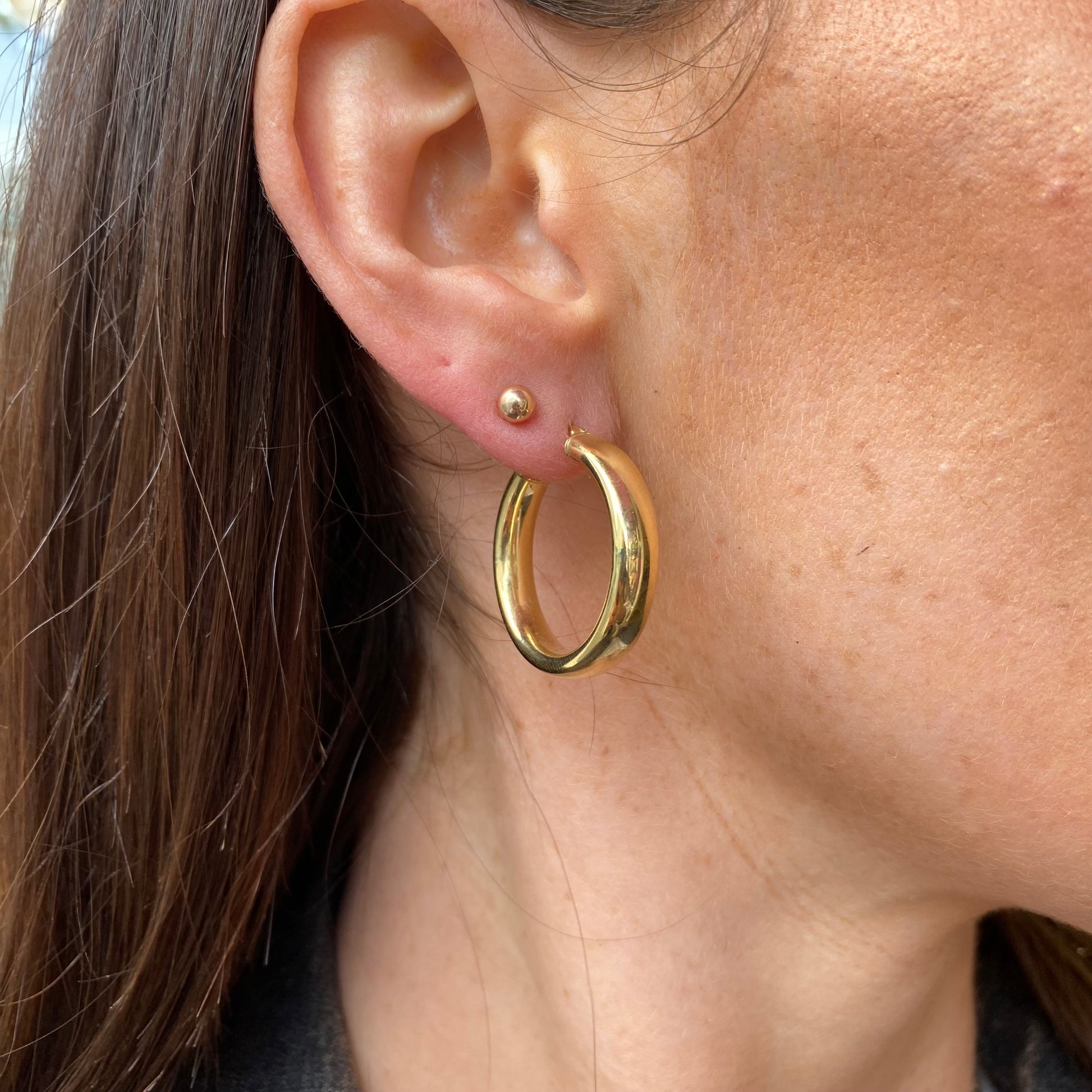 9ct Gold Classic Chunky Hoop Earrings | 20mm - John Ross Jewellers