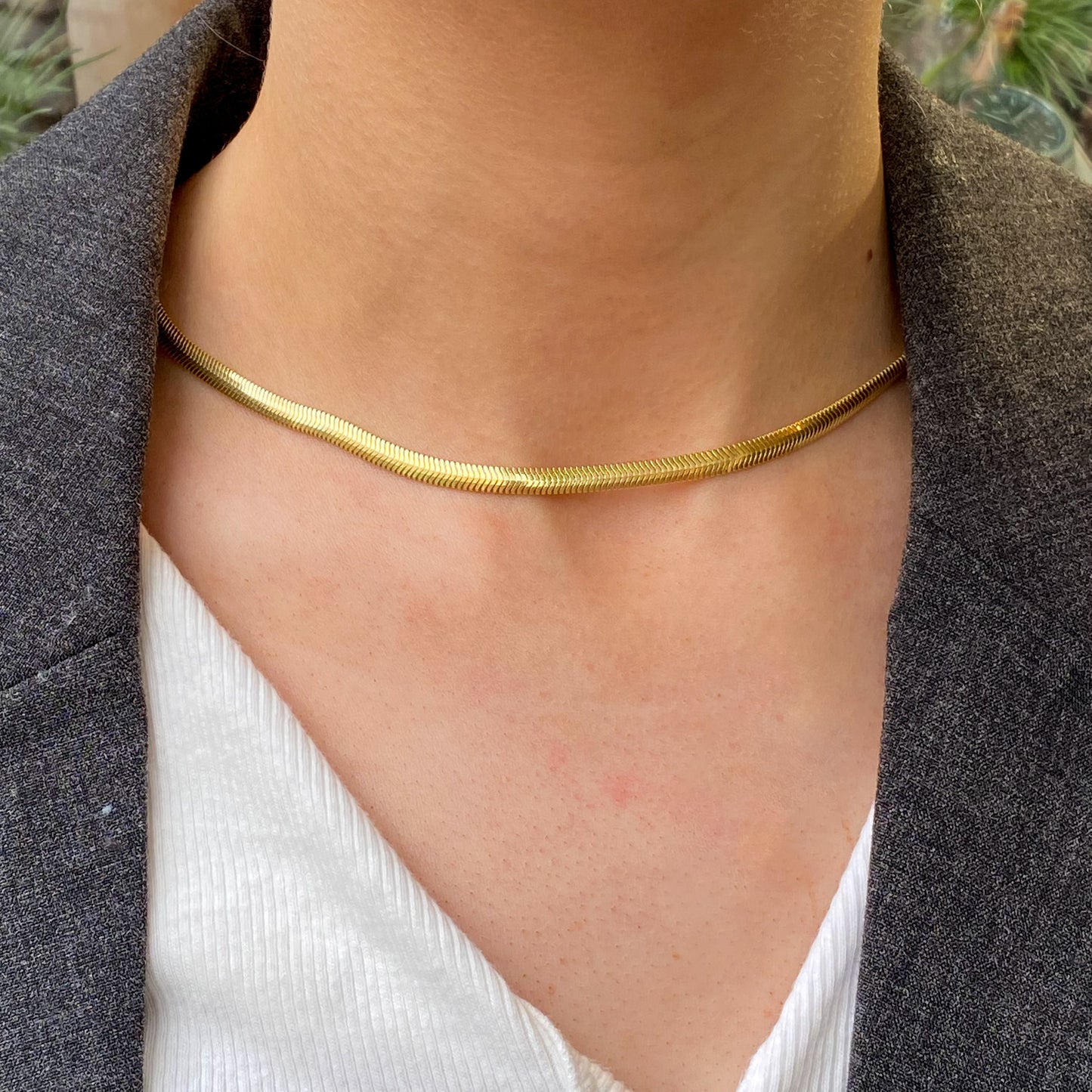 SUNSHINE Flat Oval Snake Necklace - John Ross Jewellers