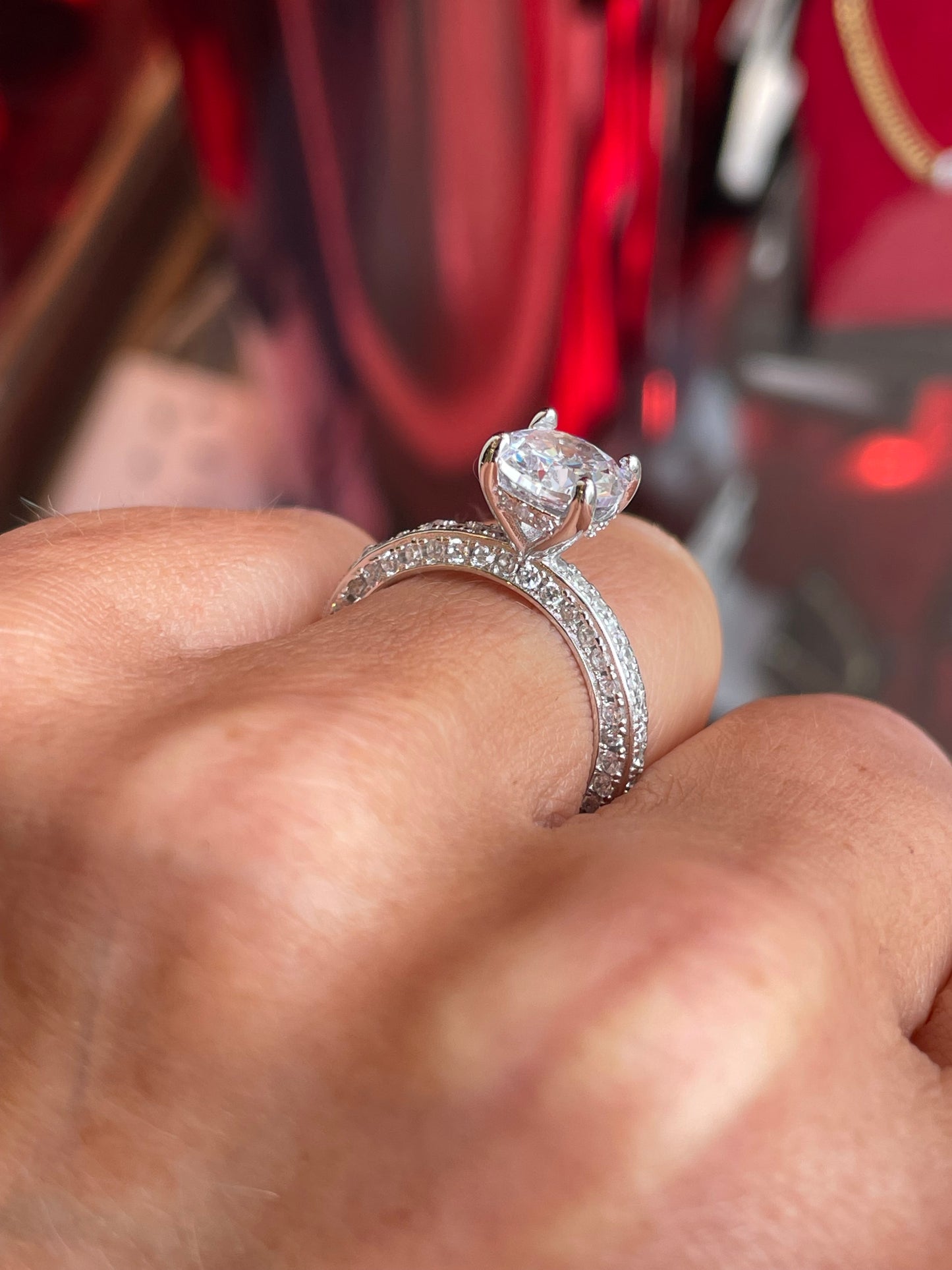 Silver Vintage Style CZ Solitaire Ring