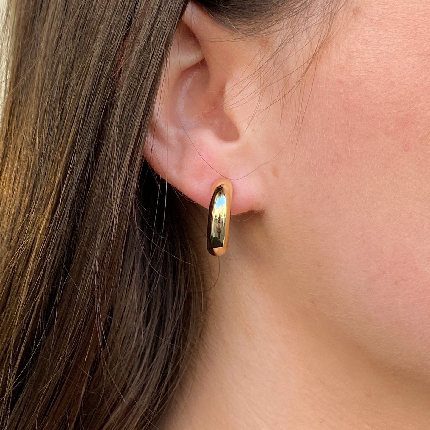 Sunshine Chunky Tube Hoop Earrings