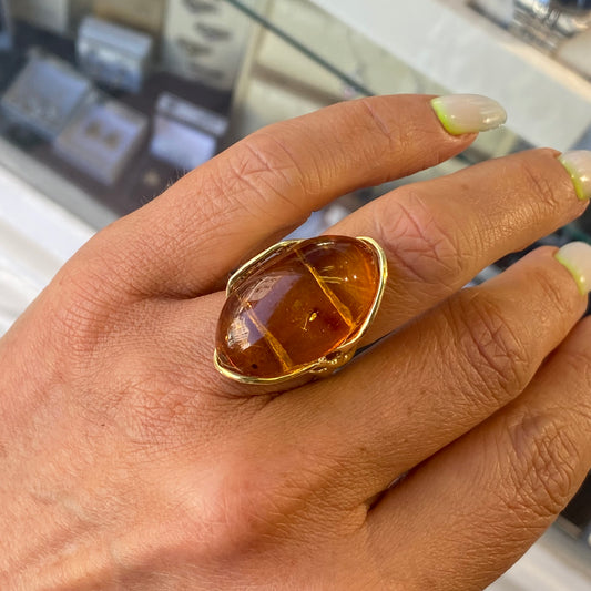 Amber Nugget Ring