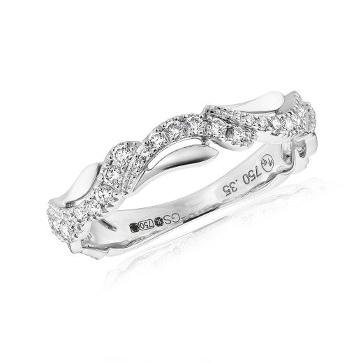 18ct White Gold Diamond Curves Wedding/Eternity Ring