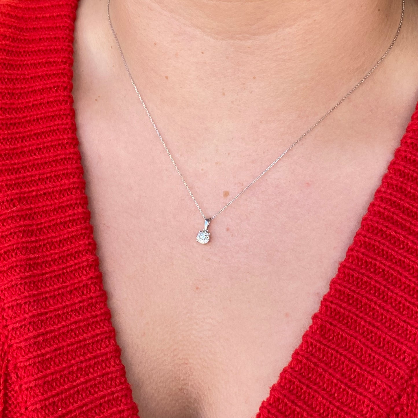 9ct White Gold Diamond Pendant Necklace | 0.13ct - John Ross Jewellers