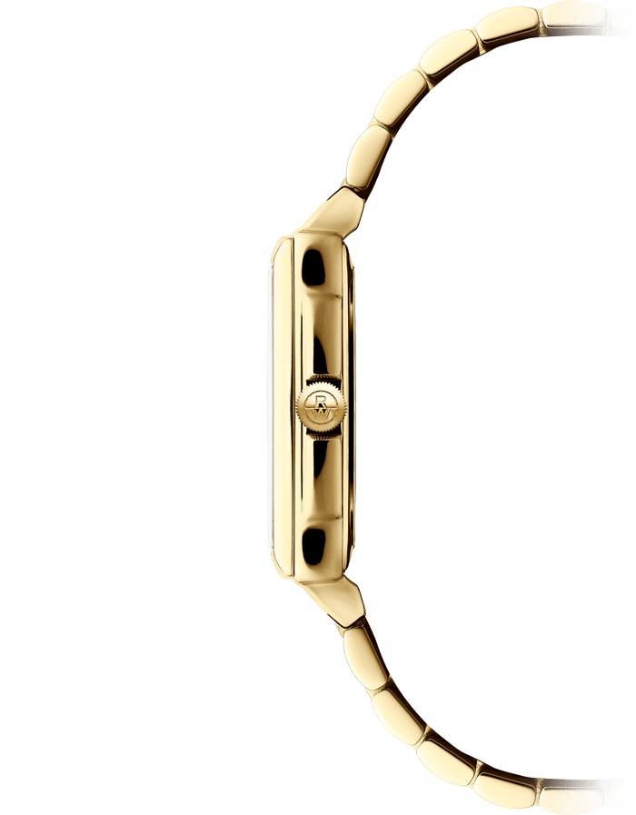 Raymond Weil Lady TOCCATA Rectangular 22.6 x 28.1 mm Gold, Roman Numerals - John Ross Jewellers