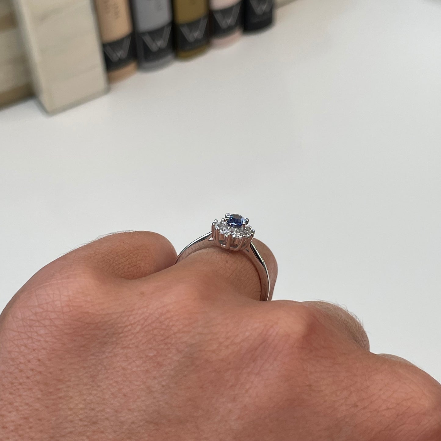 Silver Aqua CZ Diana Ring - John Ross Jewellers