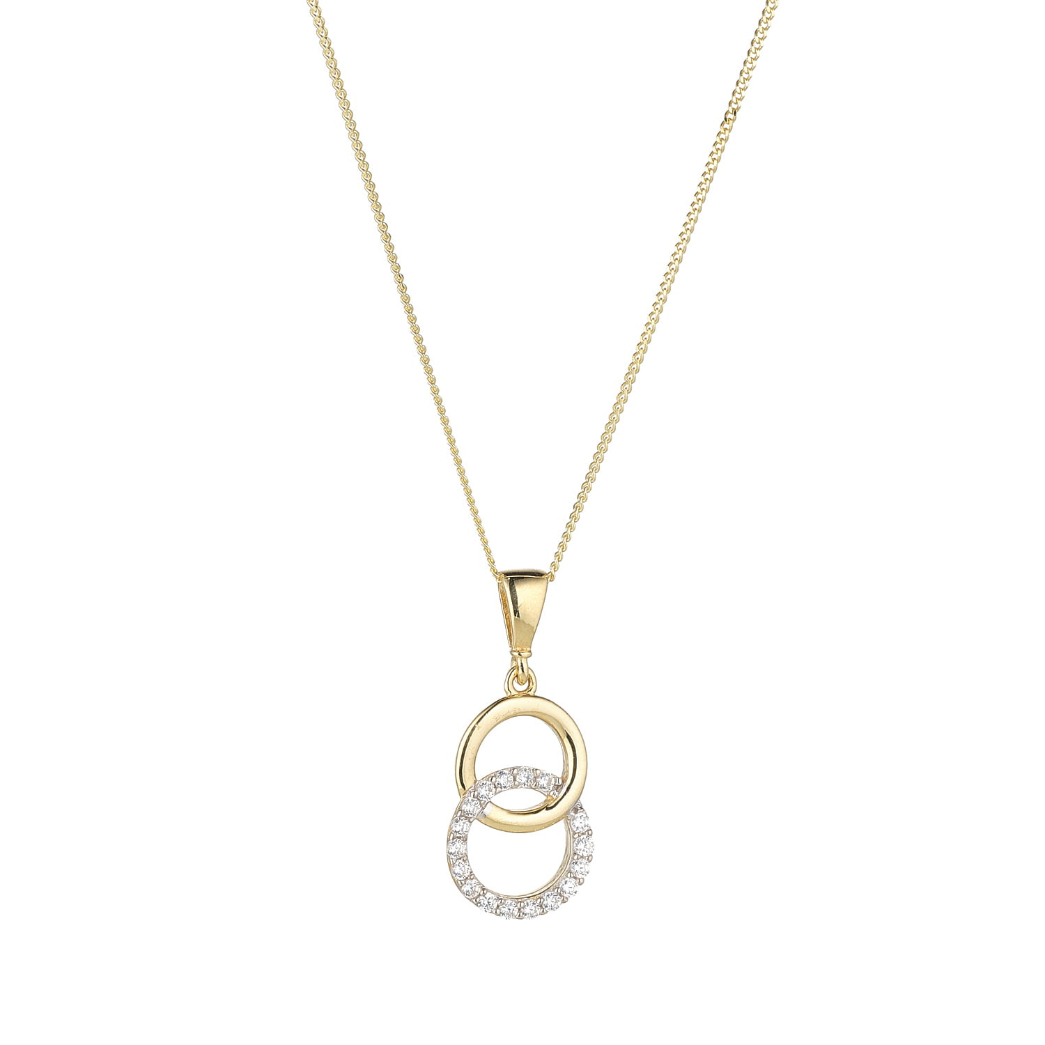 9ct Gold CZ Unity Pendant Necklace - John Ross Jewellers