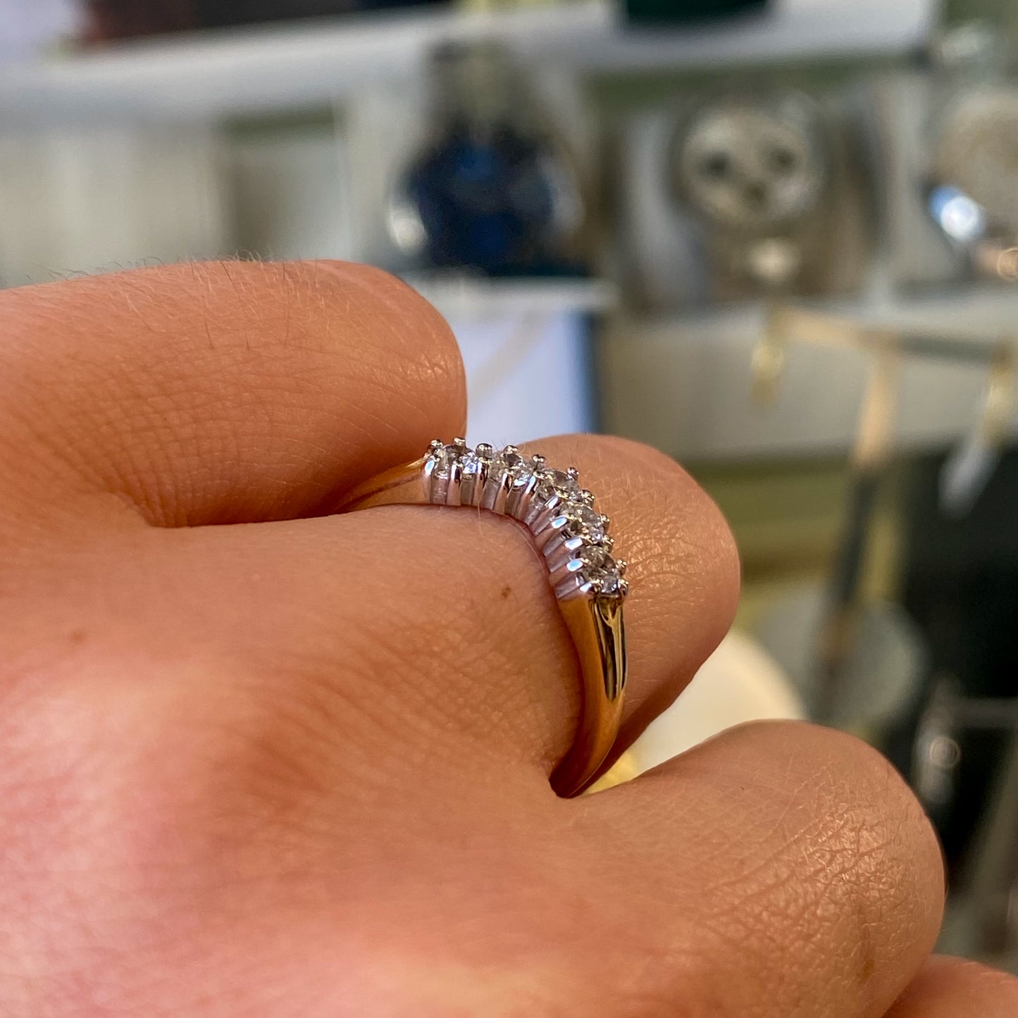 9ct Gold CZ Wishbone Eternity Ring - John Ross Jewellers