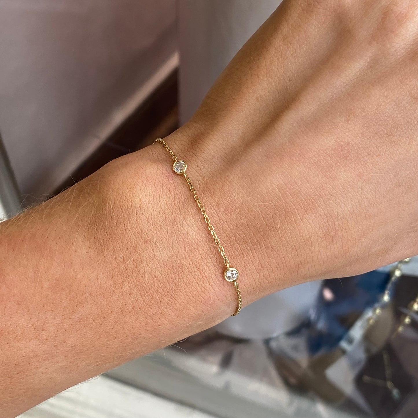 18ct Gold 0.56ct Diamond By The Yard Bracelet - John Ross Jewellers