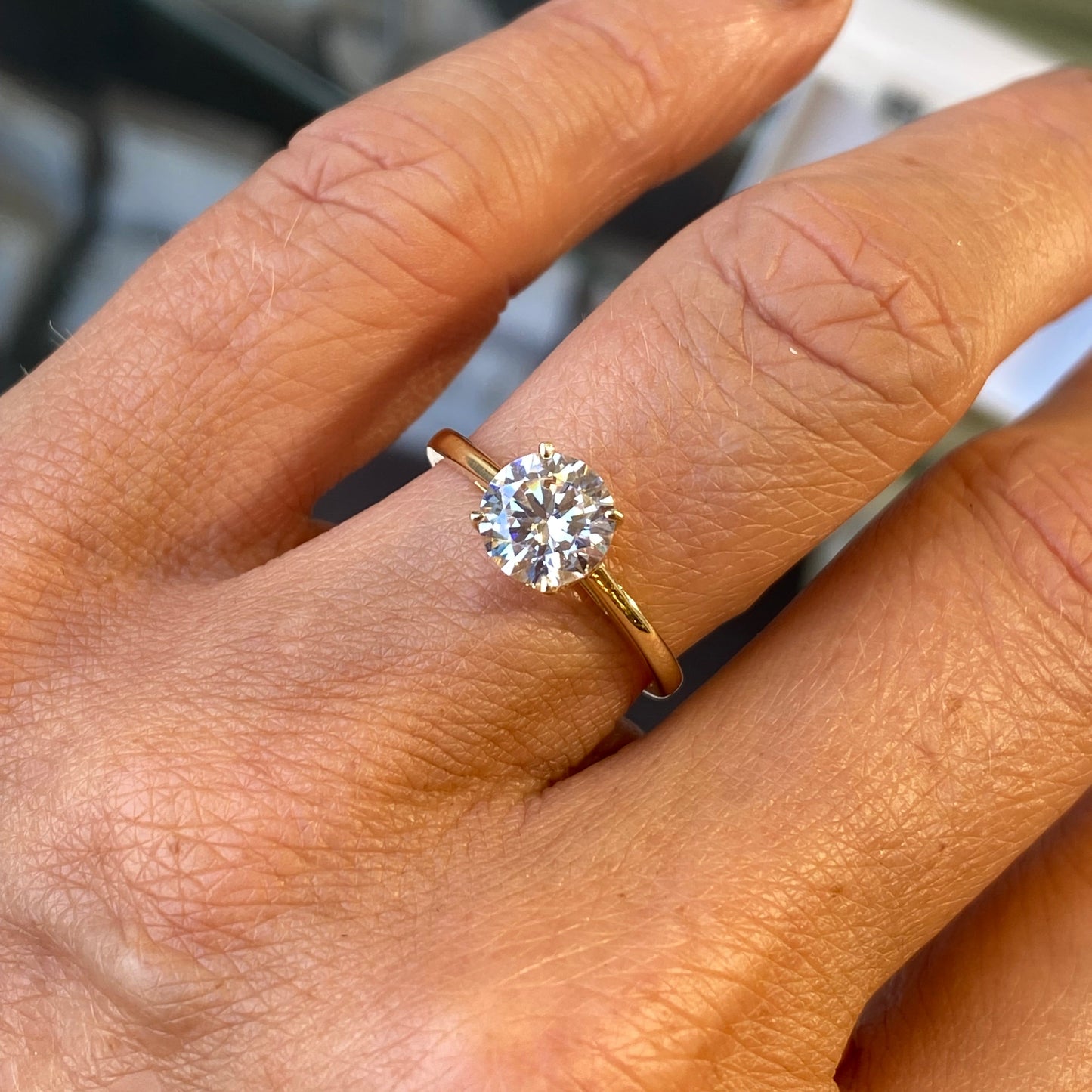 9ct Gold Four Claw CZ Solitaire Ring - John Ross Jewellers