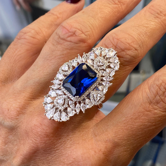 Silver Sapphire CZ Dream Ring - John Ross Jewellers