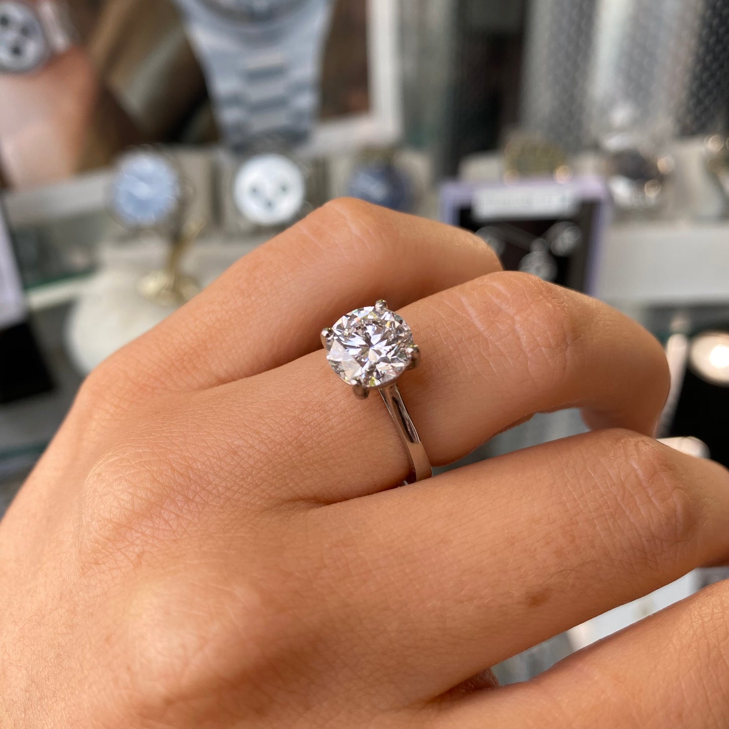 Platinum Solitaire Engagement Ring | Certificated Lab 2.75ct - John Ross Jewellers