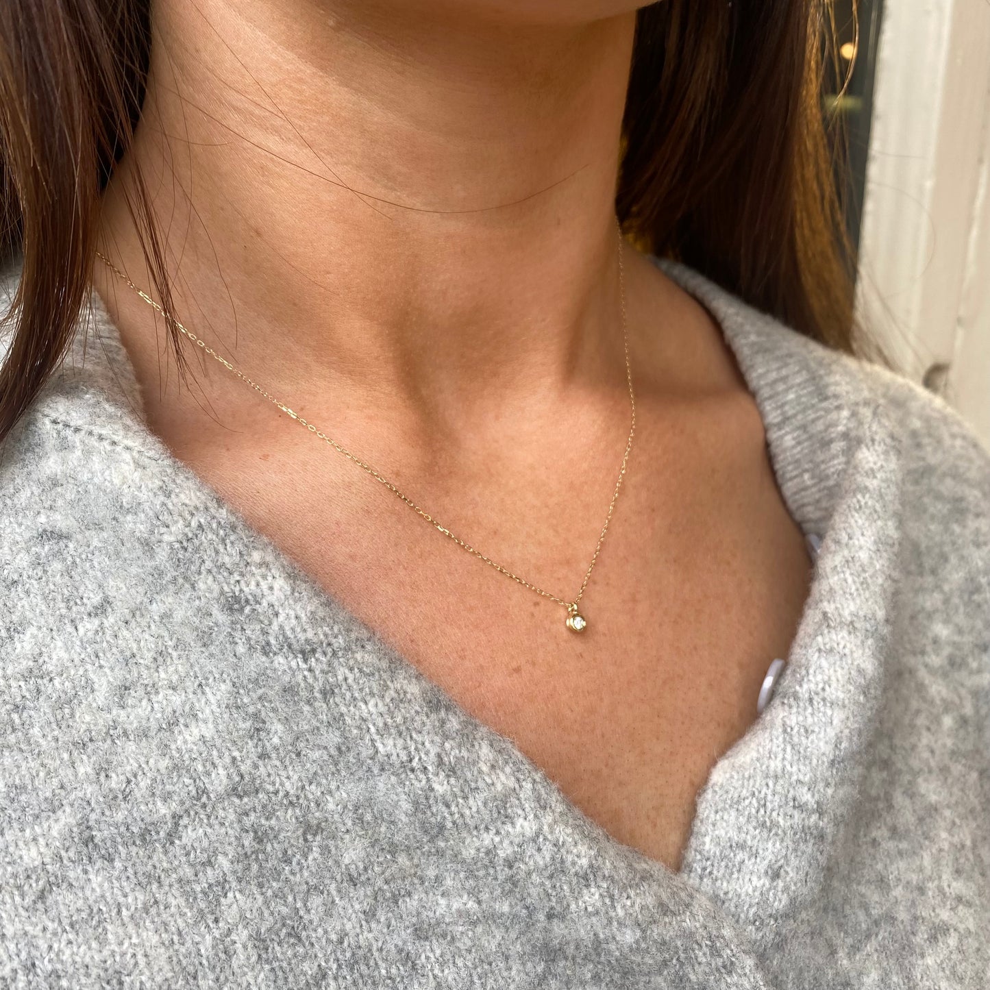 9ct Gold Diamond Solitaire Pendant Necklace | 0.07ct - John Ross Jewellers