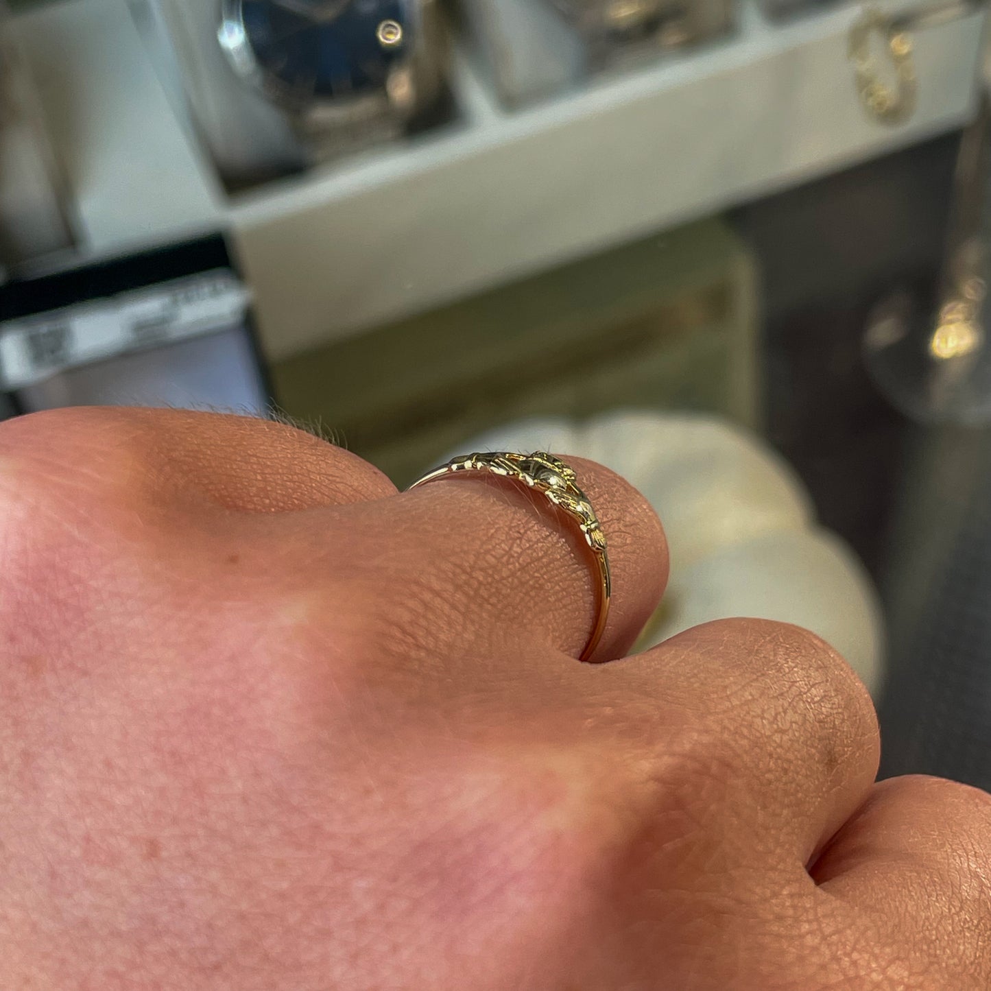 9ct Gold Super Dainty Claddagh Ring - John Ross Jewellers
