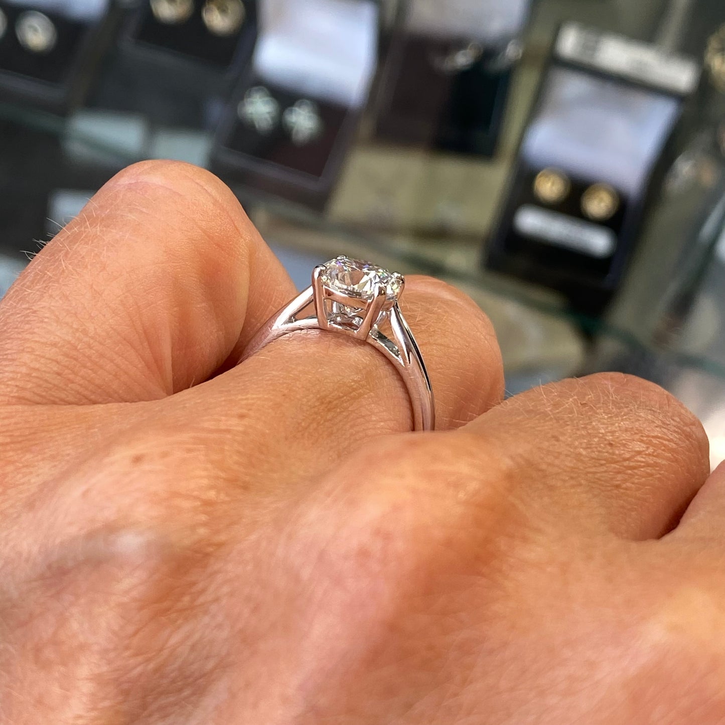 Platinum Solitaire Engagement Ring | Lab 2.03ct - John Ross Jewellers