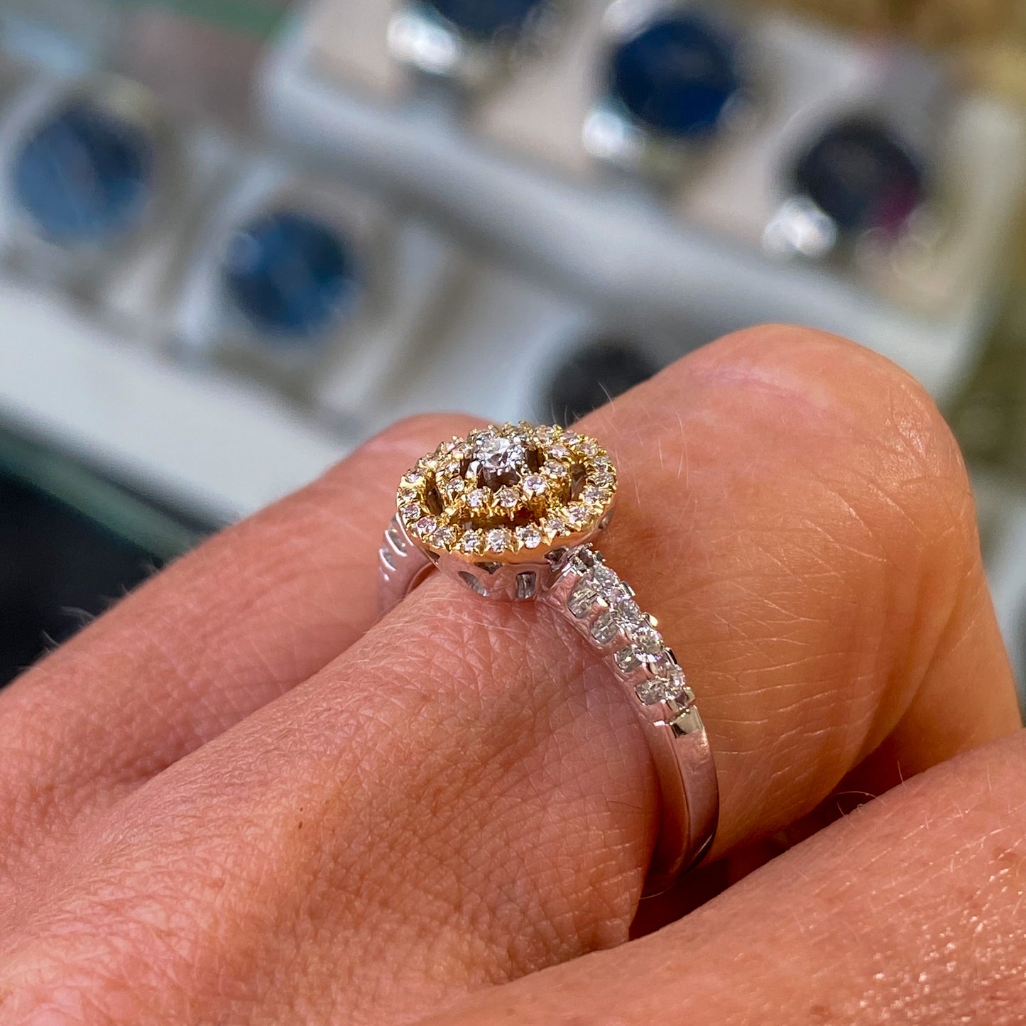 18ct White & Yellow Gold Diamond Ring | 0.34ct - John Ross Jewellers