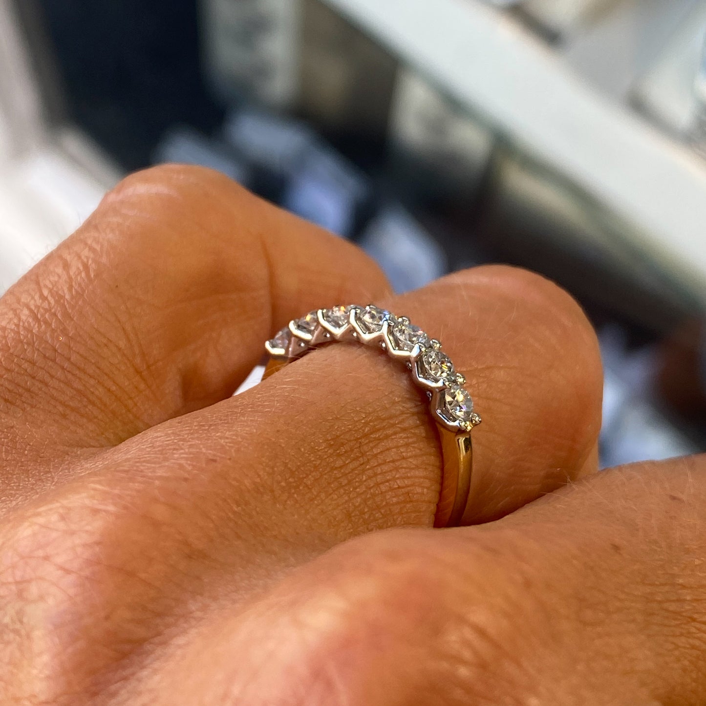 18ct Gold Seven Stone Diamond Eternity Ring | 0.77ct