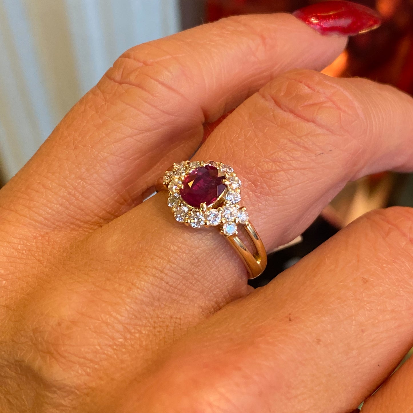 18ct Gold Ruby & Diamond Ring