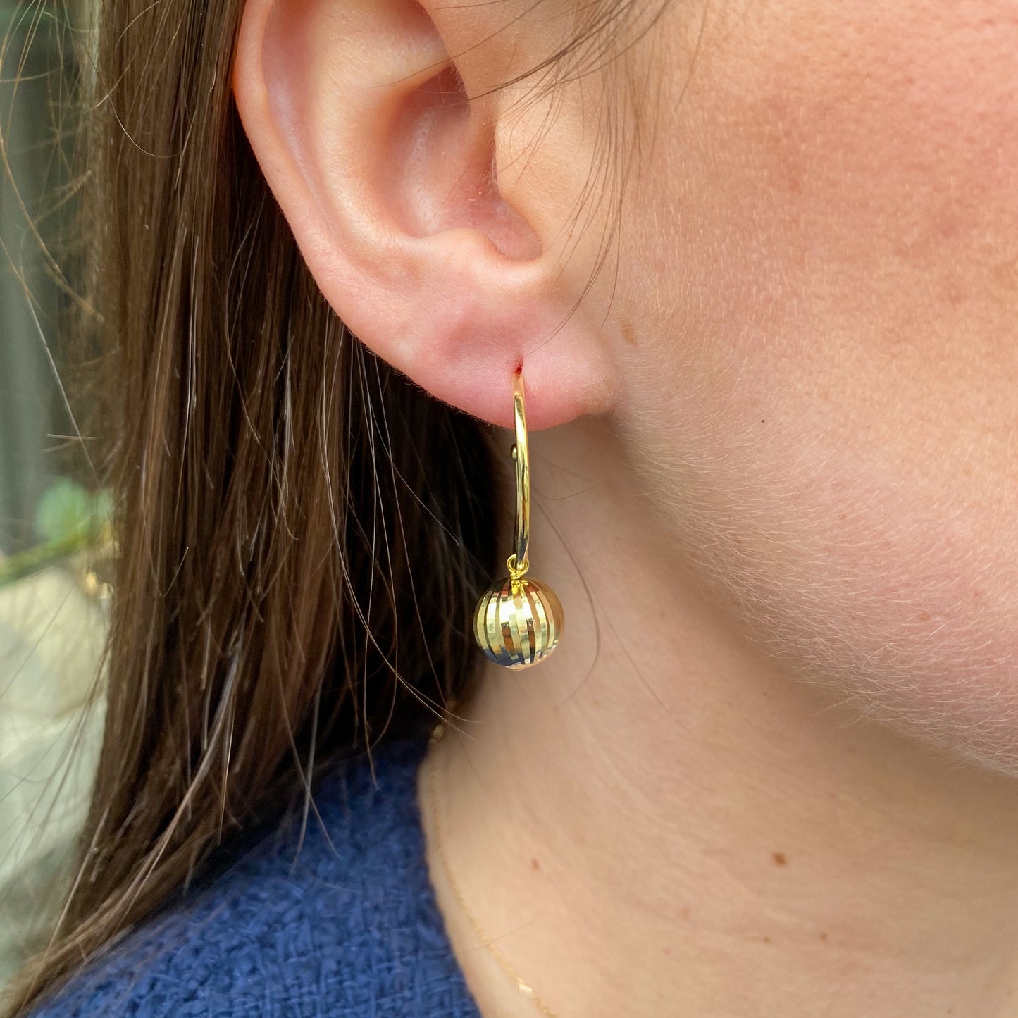 Sunshine Disco Ball Hoop Earrings