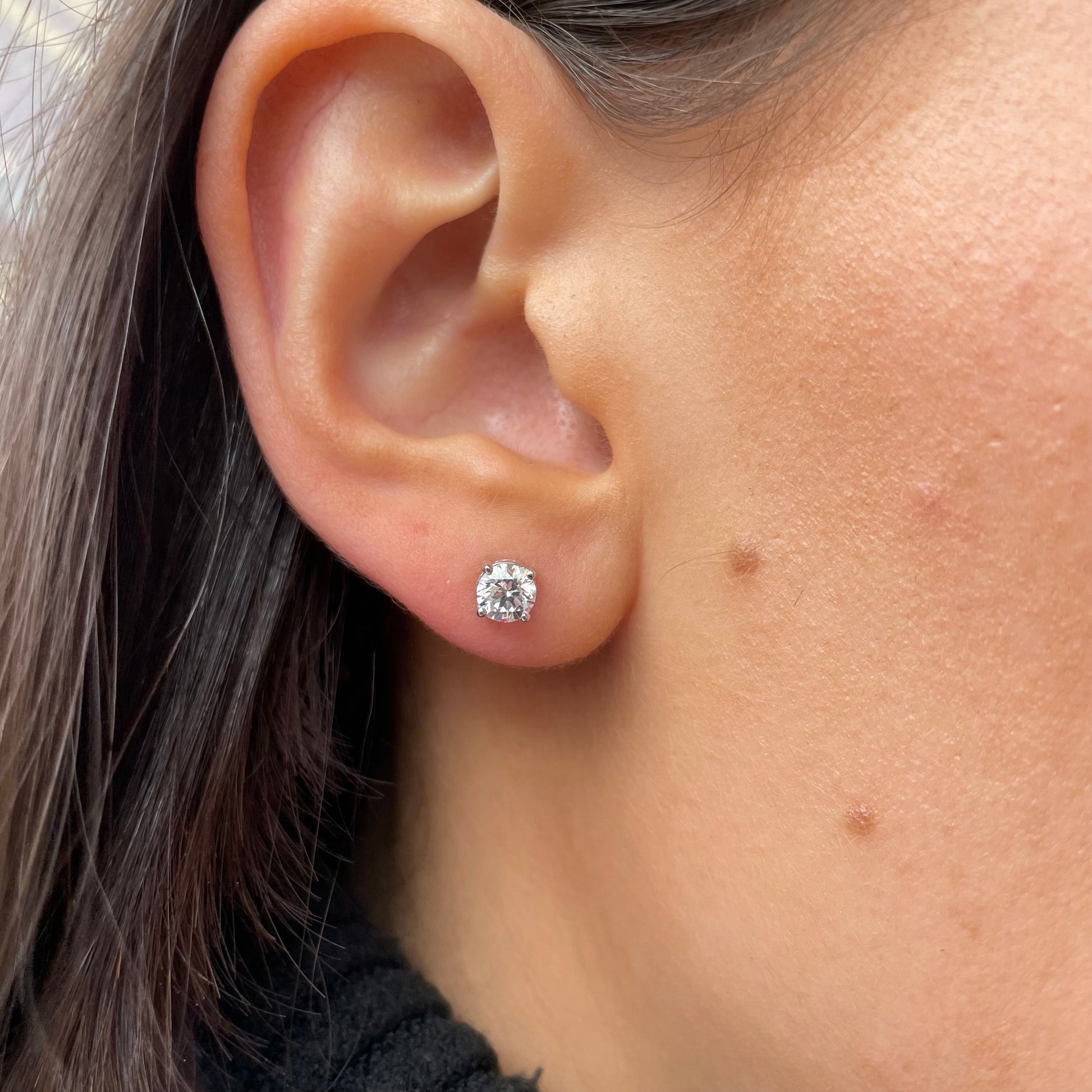 Platinum 1.00ct Stud Earrings | Lab Grown - John Ross Jewellers