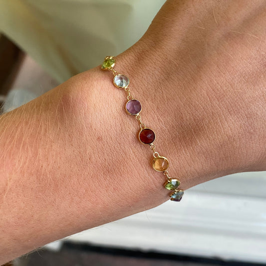 18ct Gold Natural Gemstone Bracelet