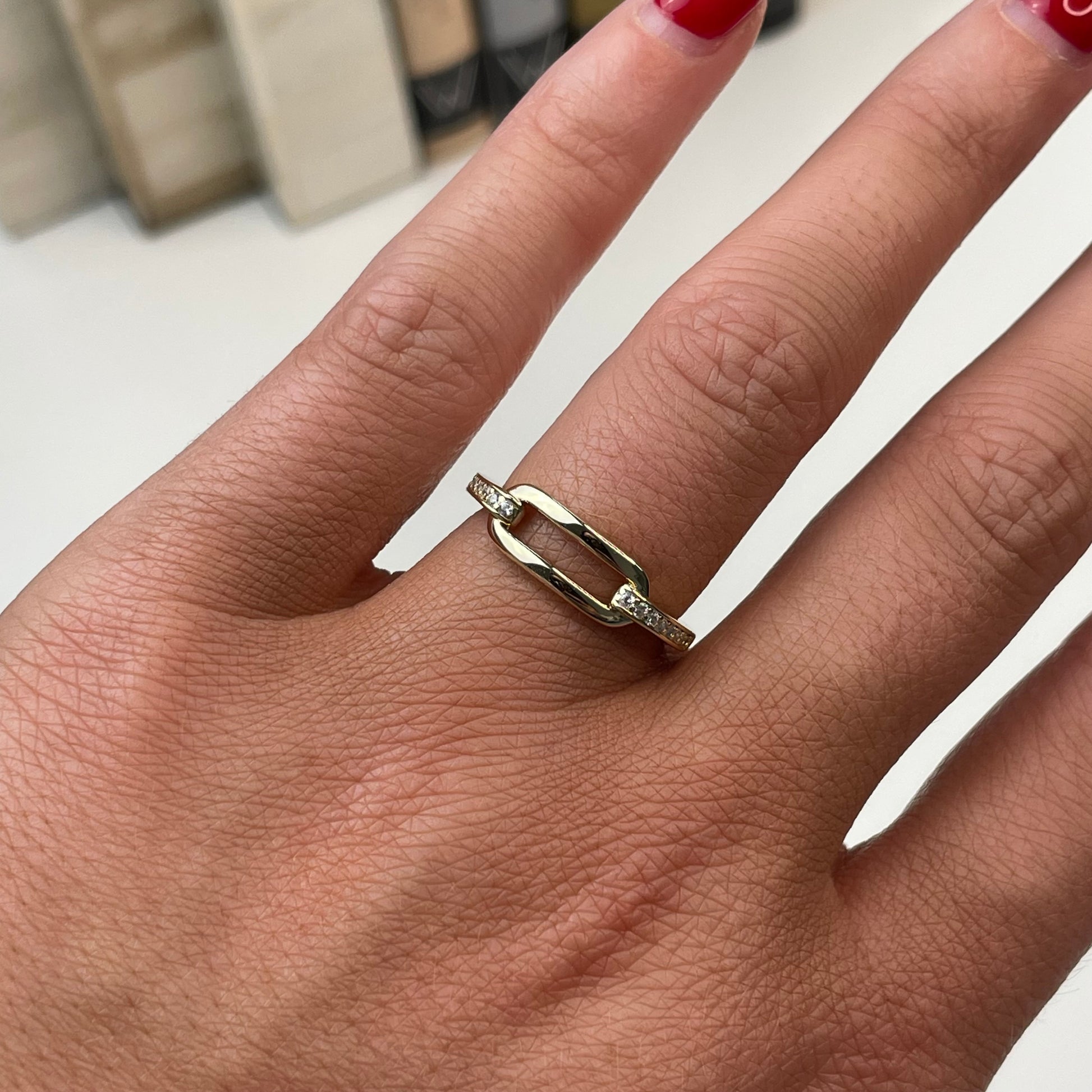 Sunshine CZ Link Ring - John Ross Jewellers