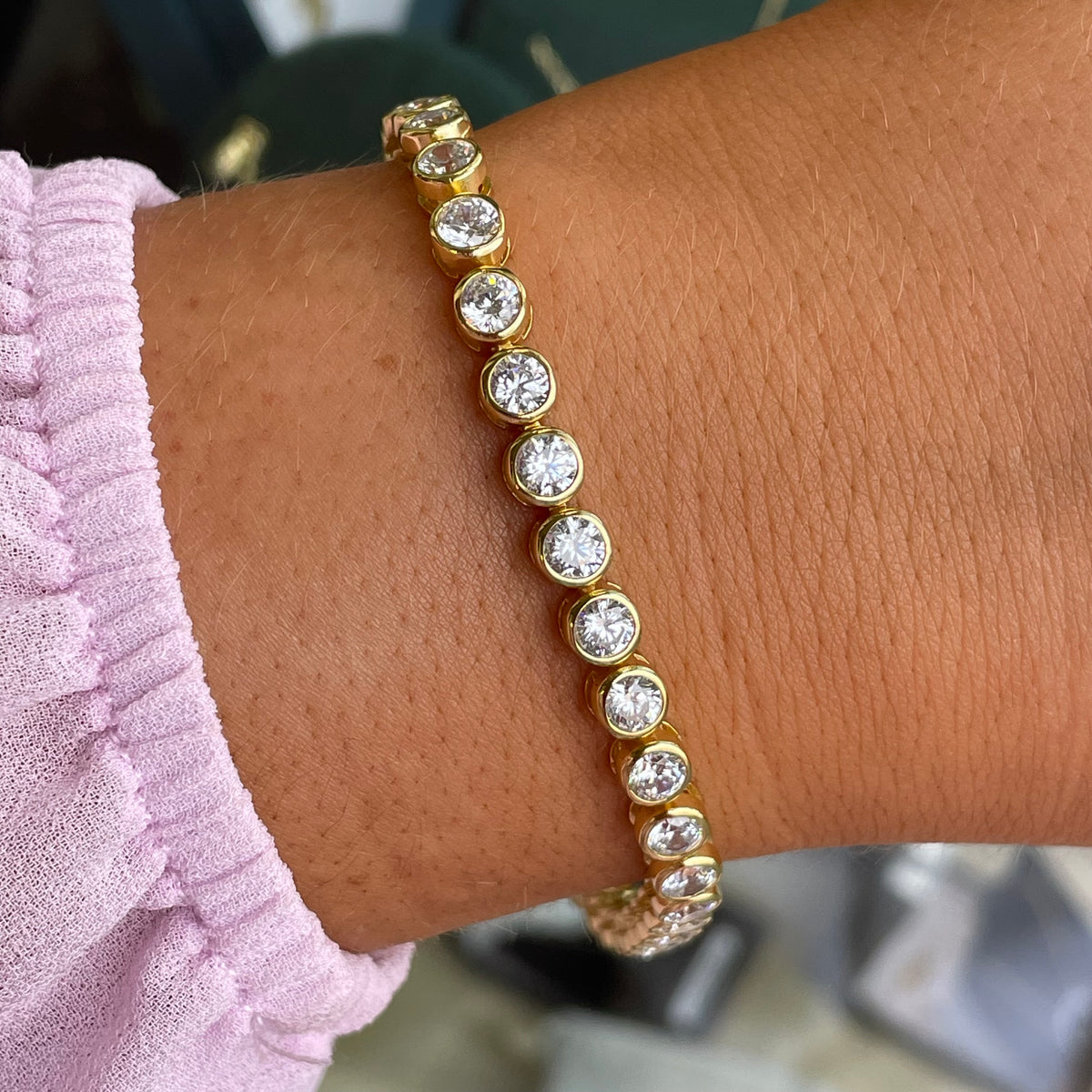 Sunshine Rubover 4mm CZ Tennis Bracelet | 19.5 + 3cm