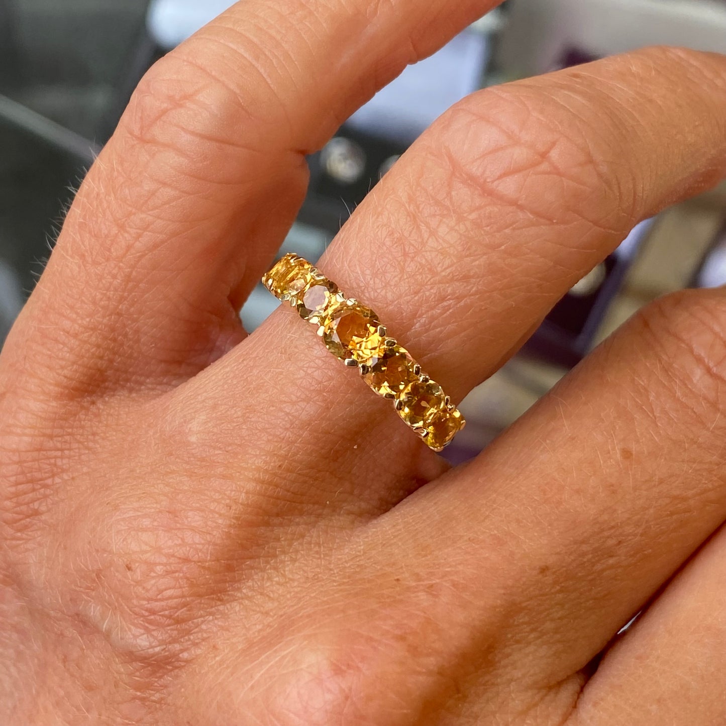 9ct Gold Graduated Eternity Ring - Citrine - John Ross Jewellers