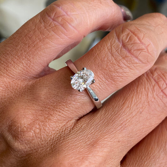 Platinum Oval Solitaire Engagement Ring | 1.01ct