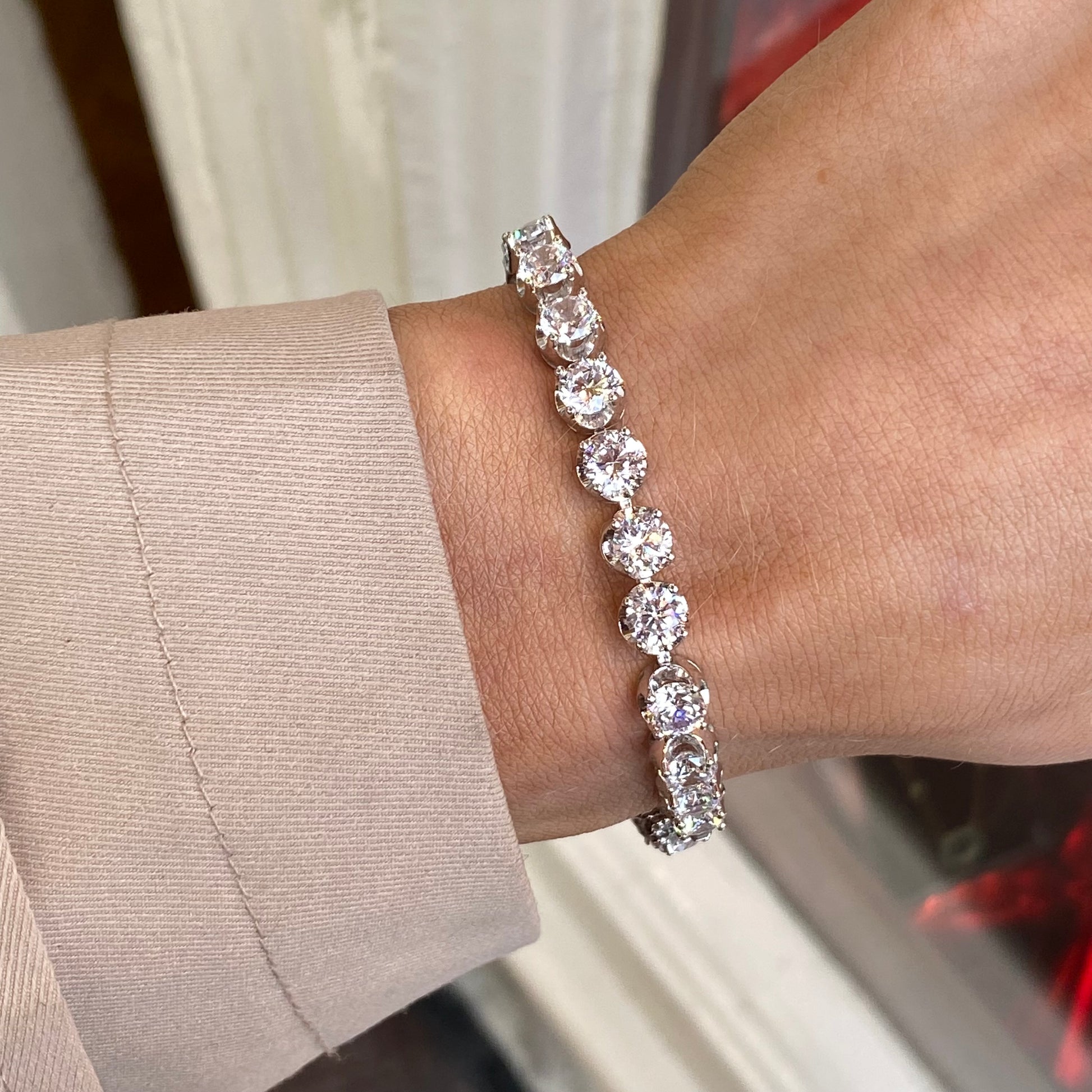 Silver CZ Tennis Bracelet | 17.5cm - John Ross Jewellers