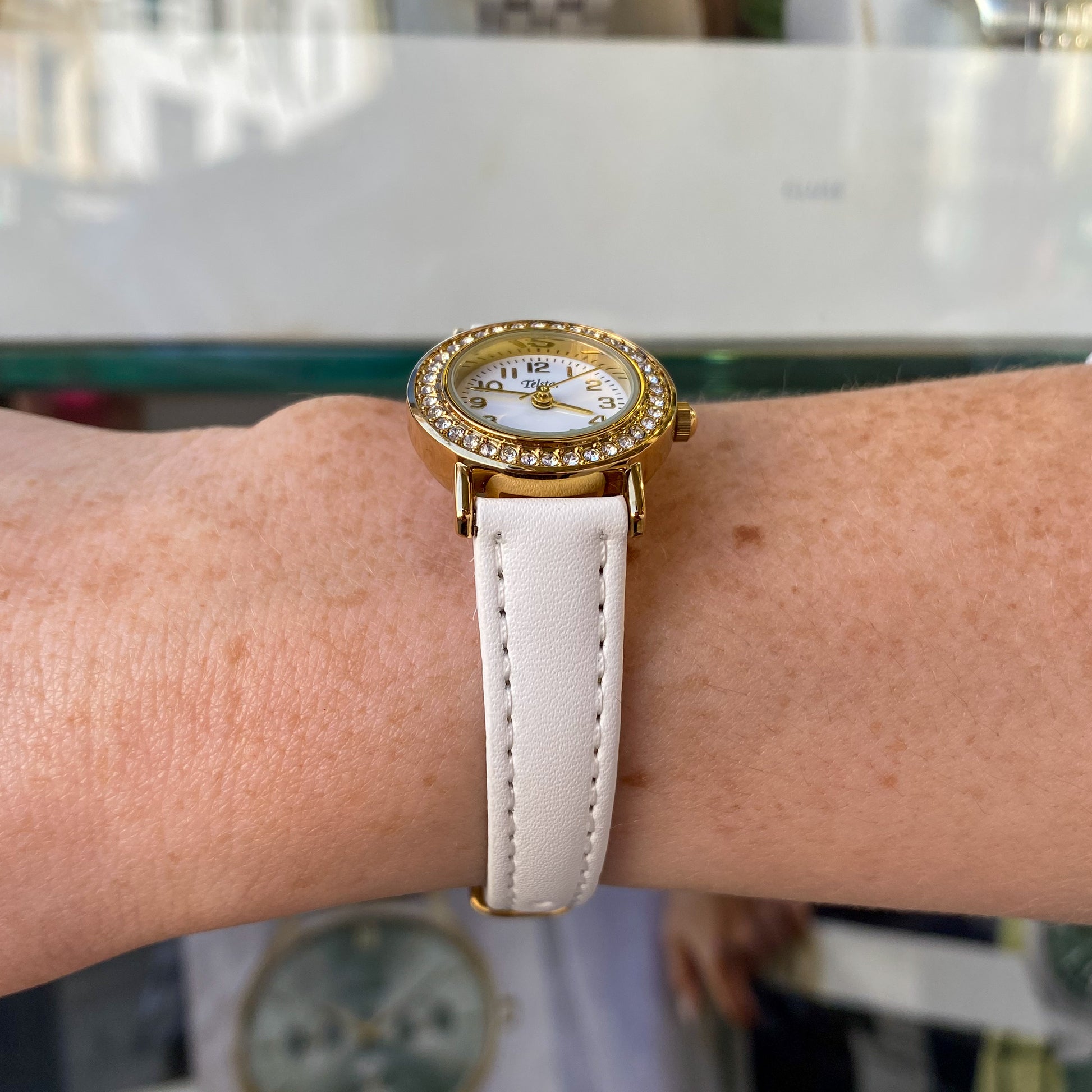 Holy Communion Watch with Sparkling Bezel Gold - John Ross Jewellers