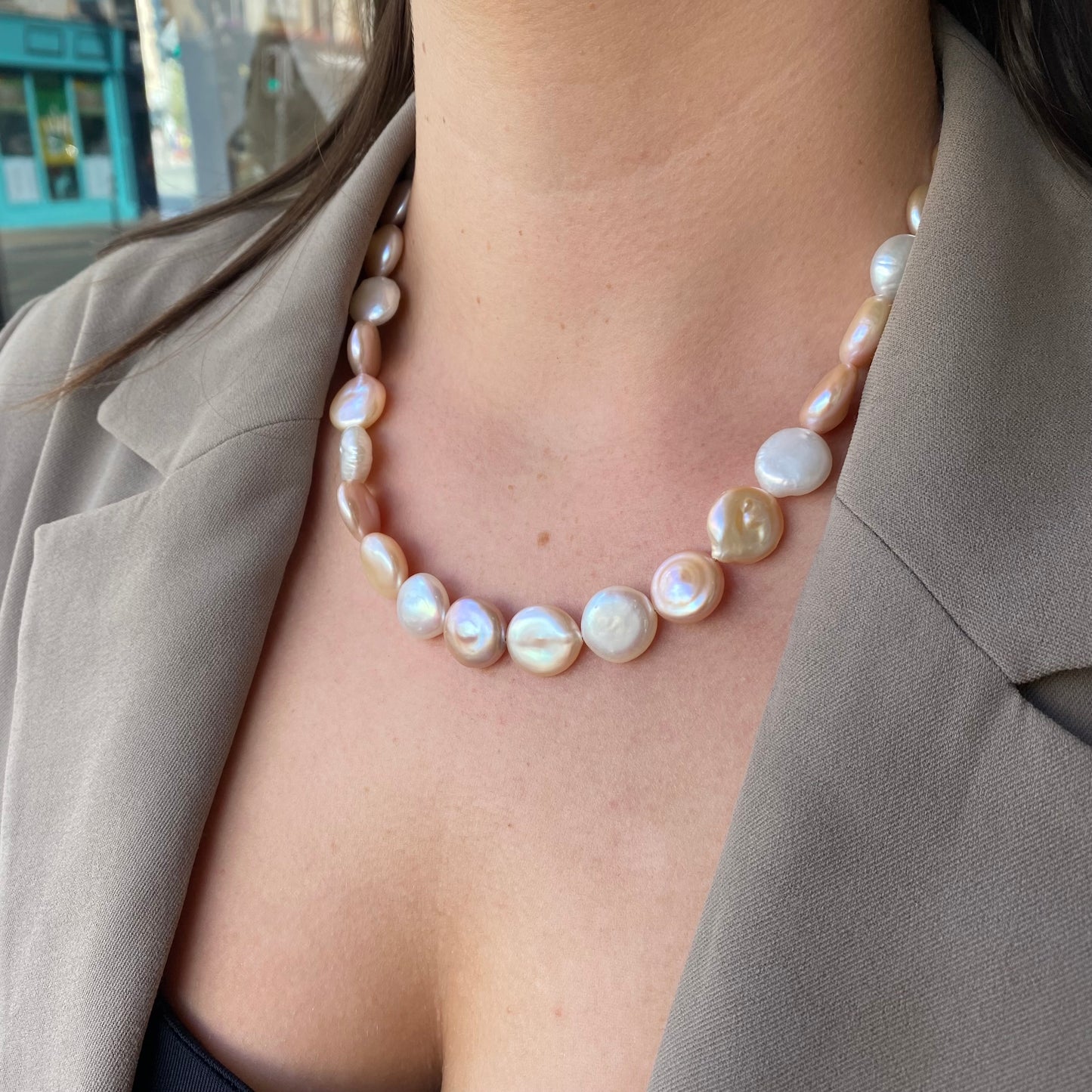 Peaches & Cream Cultured Freshwater Pearl Necklace